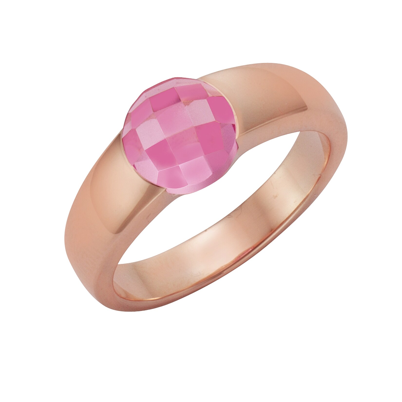 Jamelli Ring Silber 925 rosé-vergoldet mit lavendel-farbenen Quarz-Stein (beh.)