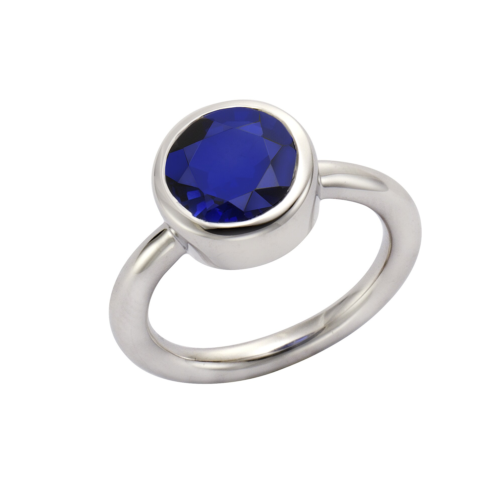 Jamelli Ring 925/- Sterling Silber rhodiniert Quarz blau - Bild 1