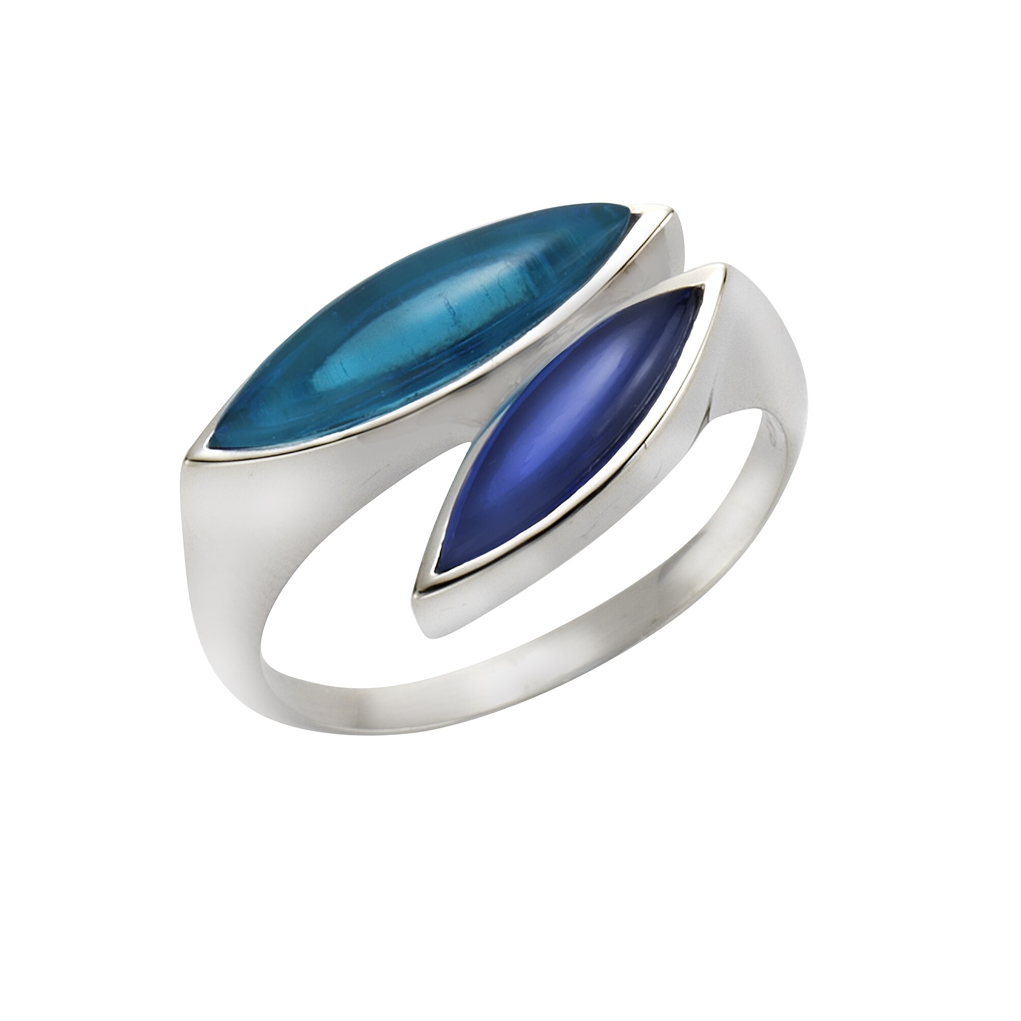 Jamelli Ring 925/- Sterling Silber Quarz blau (beh.) - Bild 1