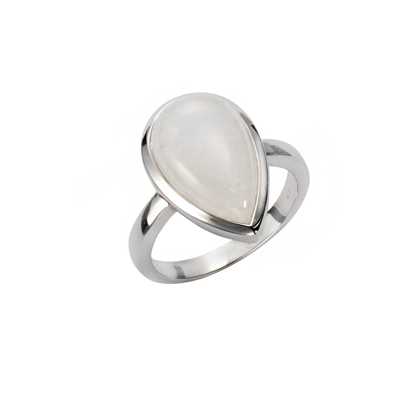 Jamelli Ring Silber 925 rhodiniert mit echtem Rainbow Mondstein 17x10,5mm