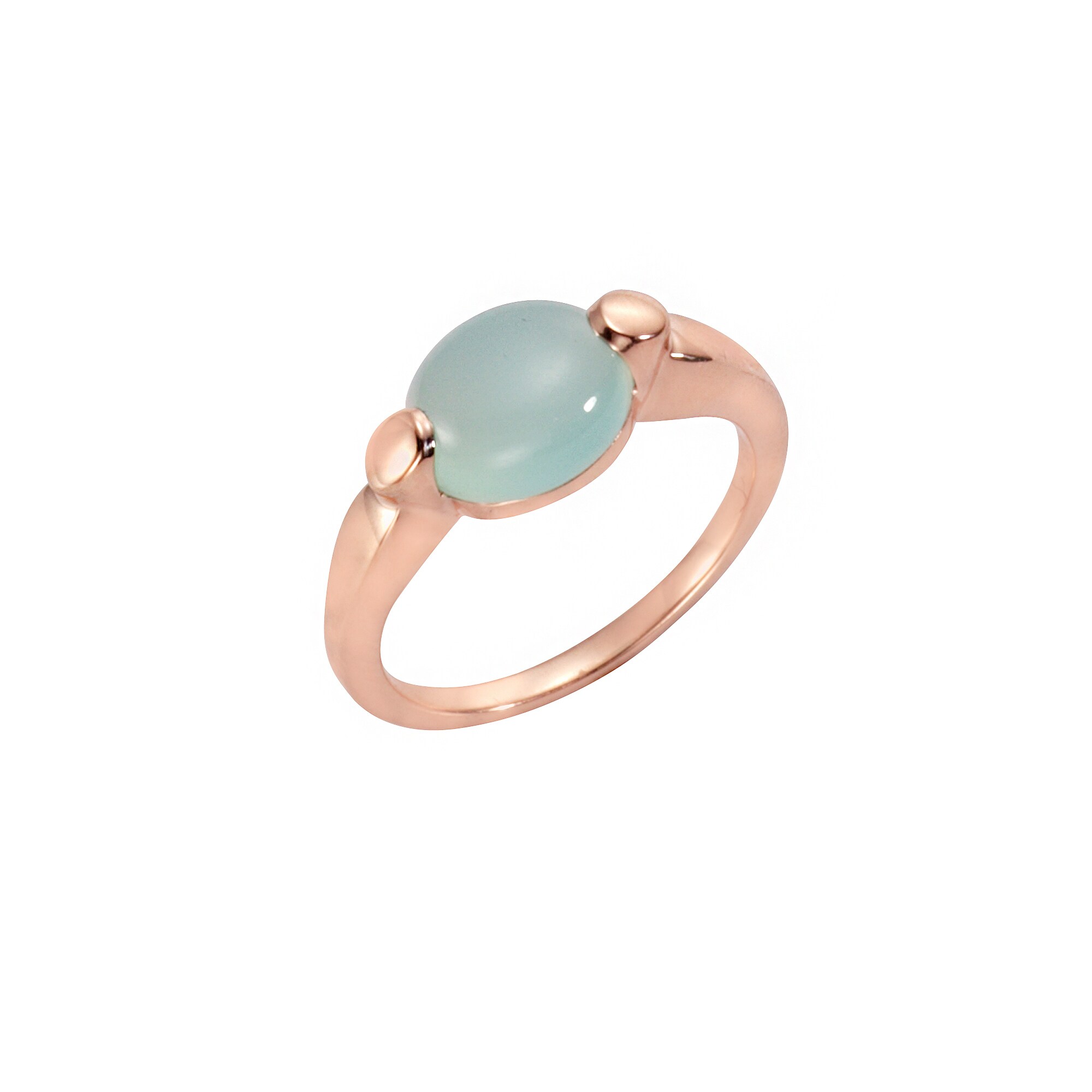 Jamelli Ring Silber 925 ros&eacute;-vergoldet mit echtem Paraiba Chalcedon 10x8mm - Bild 1