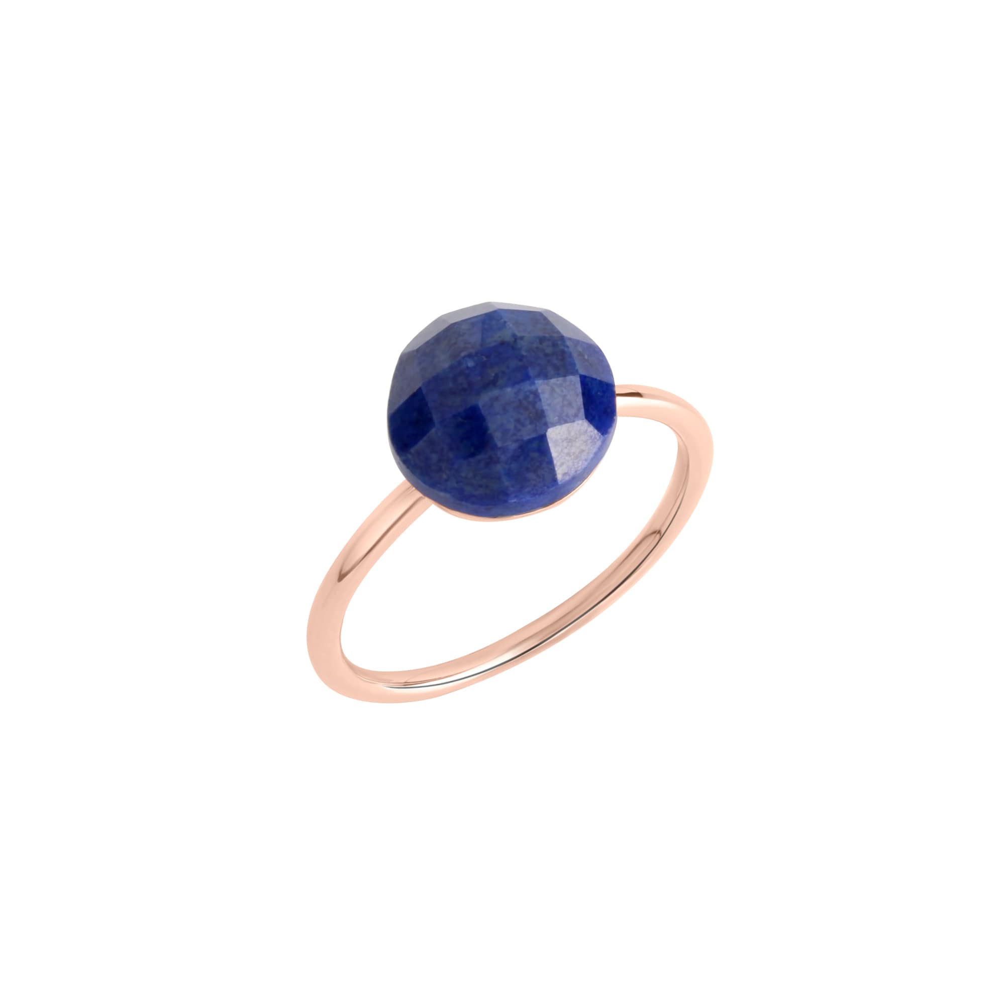 Jamelli Ring Silber 925 ros&eacute;-vergoldet mit einem echten Lapislazuli 9x9,5mm - Bild 1