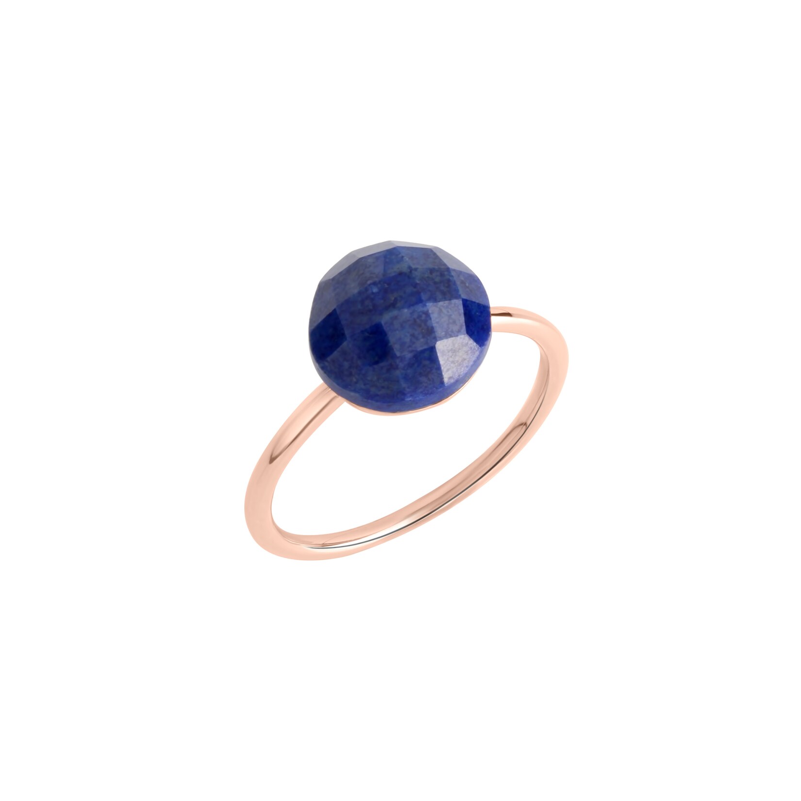 Jamelli Ring Silber 925 rosé-vergoldet mit einem echten Lapislazuli 9x9,5mm