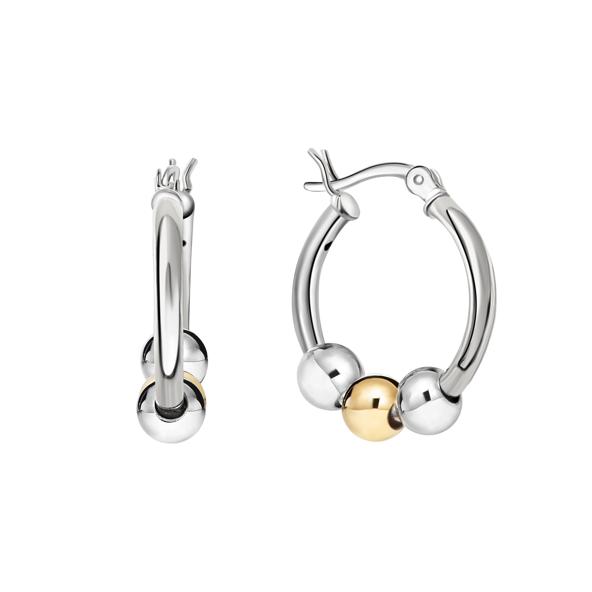 Zeeme Silber Creolen 925/- Sterling Silber rhodiniert/ros&eacute; - Bild 1