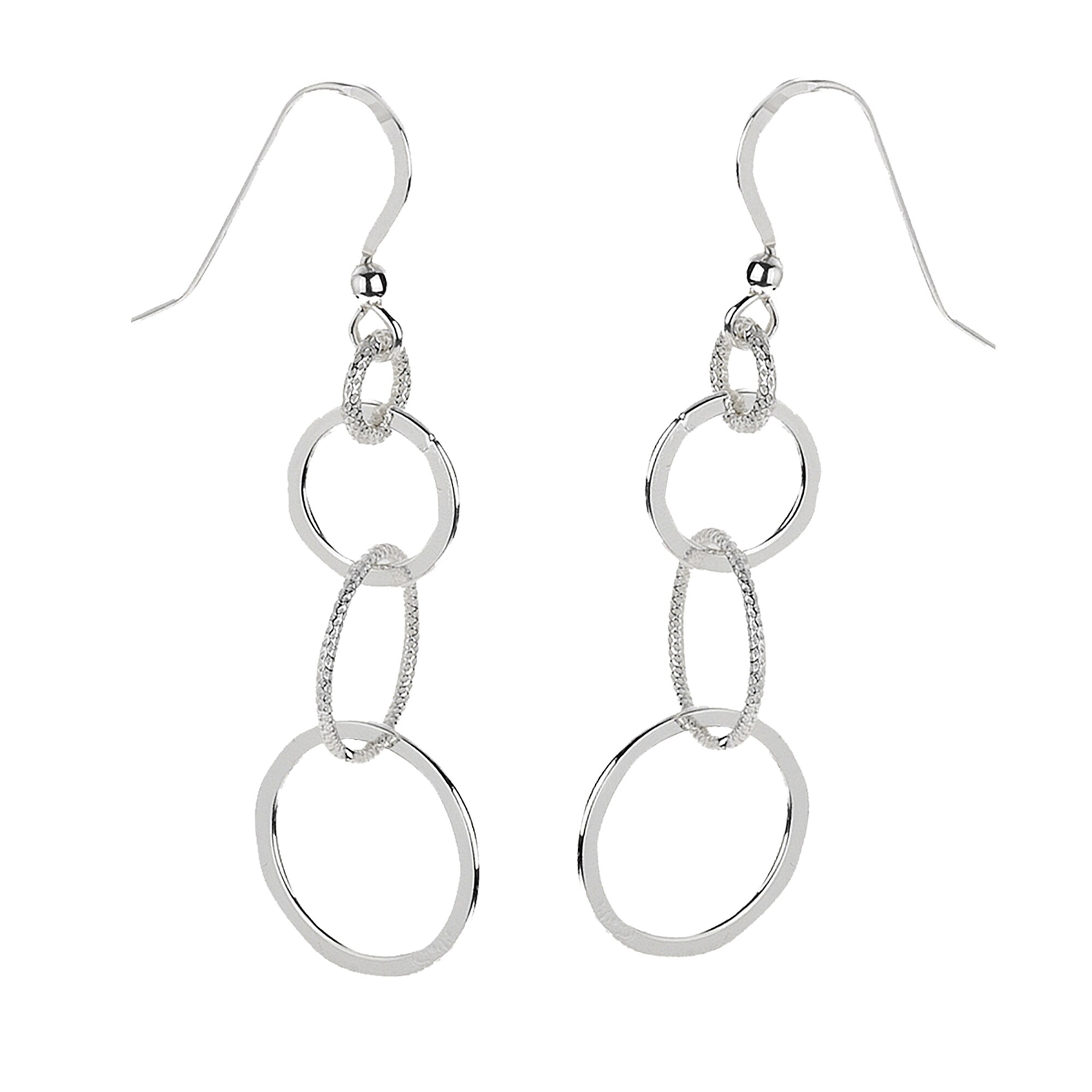 Zeeme Silber Ohrringe Silber 925 mit Ring-Motiv 52mm lang - Bild 1