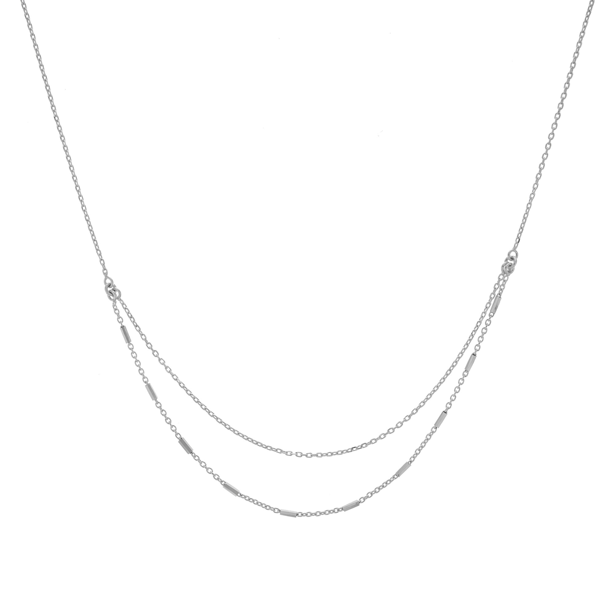 Zeeme Silber Collier 925/- Sterling Silber St&auml;bchen 2-reihig - Bild 1