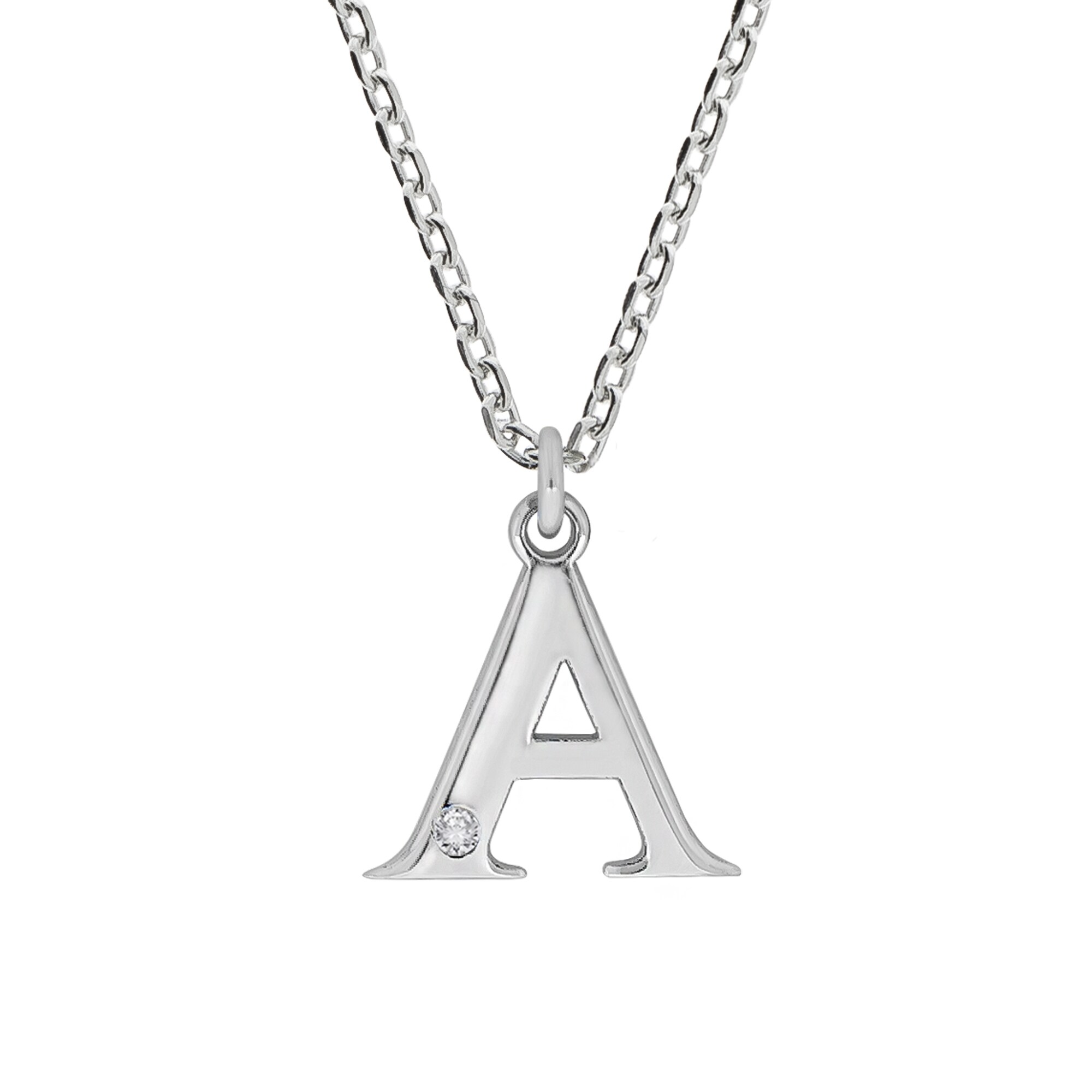Diamonds by Ellen K. Halskette Silber 925 mit 1x Diamant 0,008ct. Buchstabe A - Bild 1