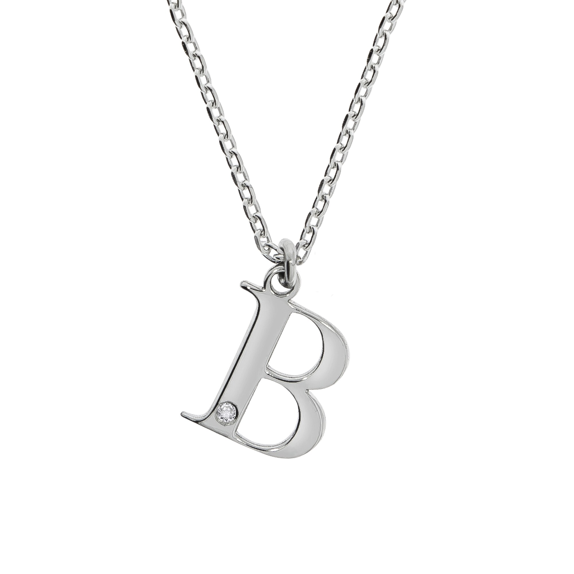 Diamonds by Ellen K. Halskette Silber 925 mit 1x Diamant 0,008ct. Buchstabe B - Bild 1