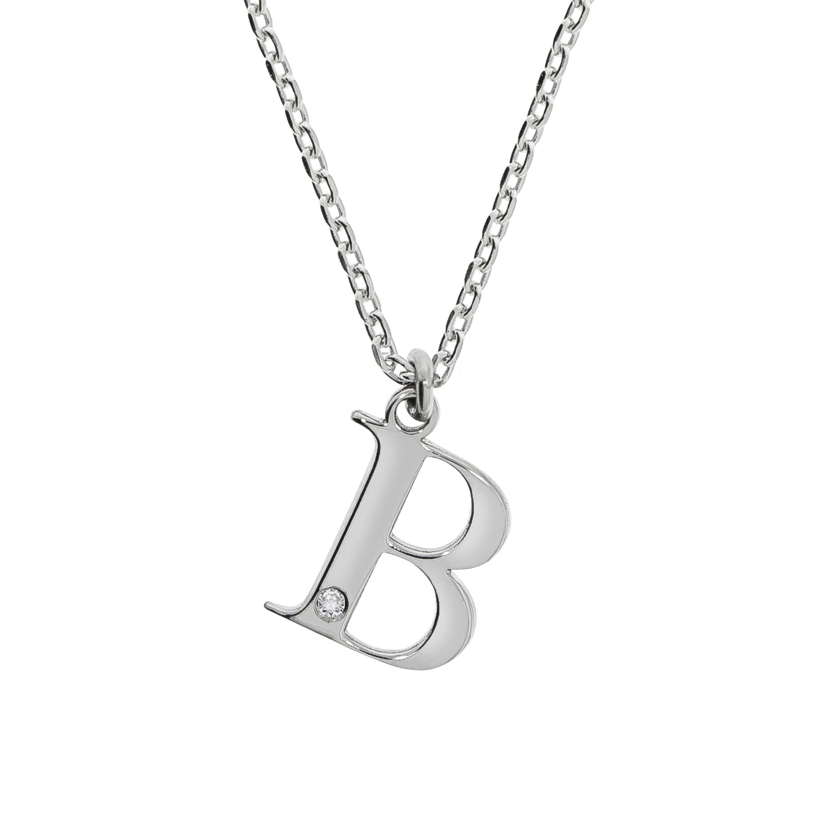 Diamonds by Ellen K. Halskette Silber 925 mit 1x Diamant 0,008ct. Buchstabe B | 04006046346047
