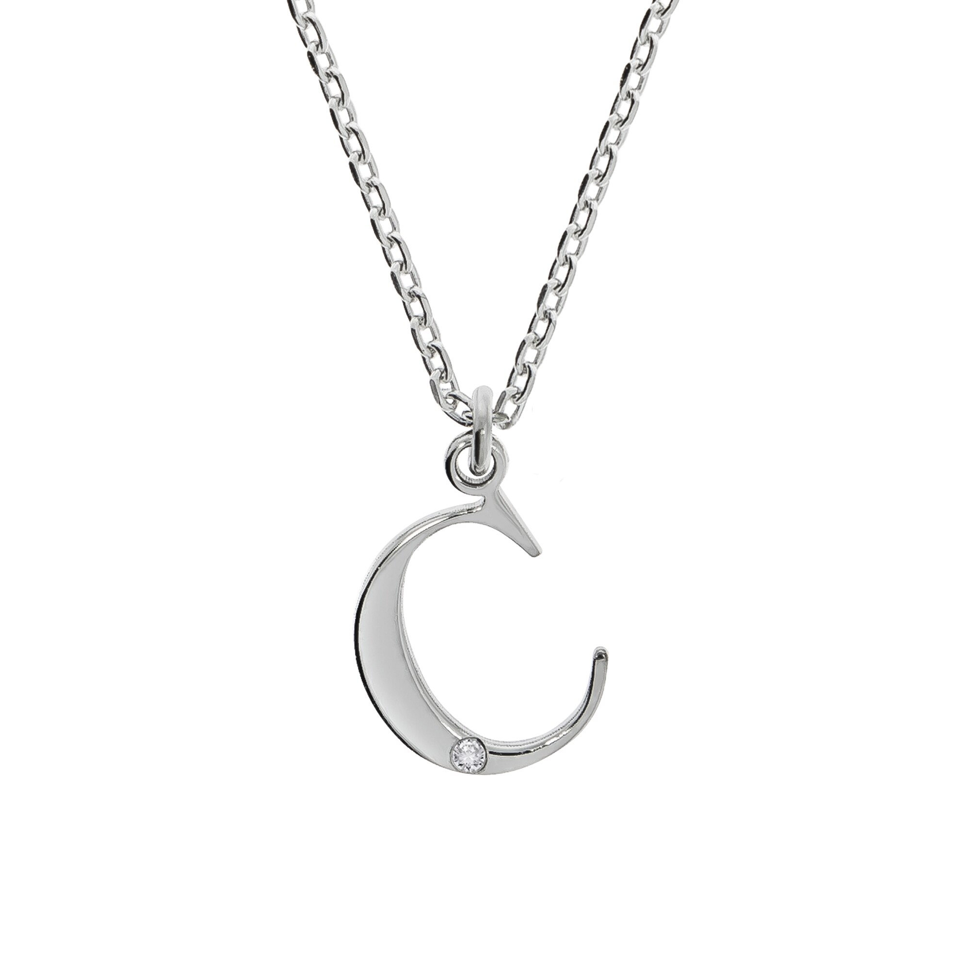 Diamonds by Ellen K. Halskette Silber 925 mit 1x Diamant 0,008ct. Buchstabe C - Bild 1