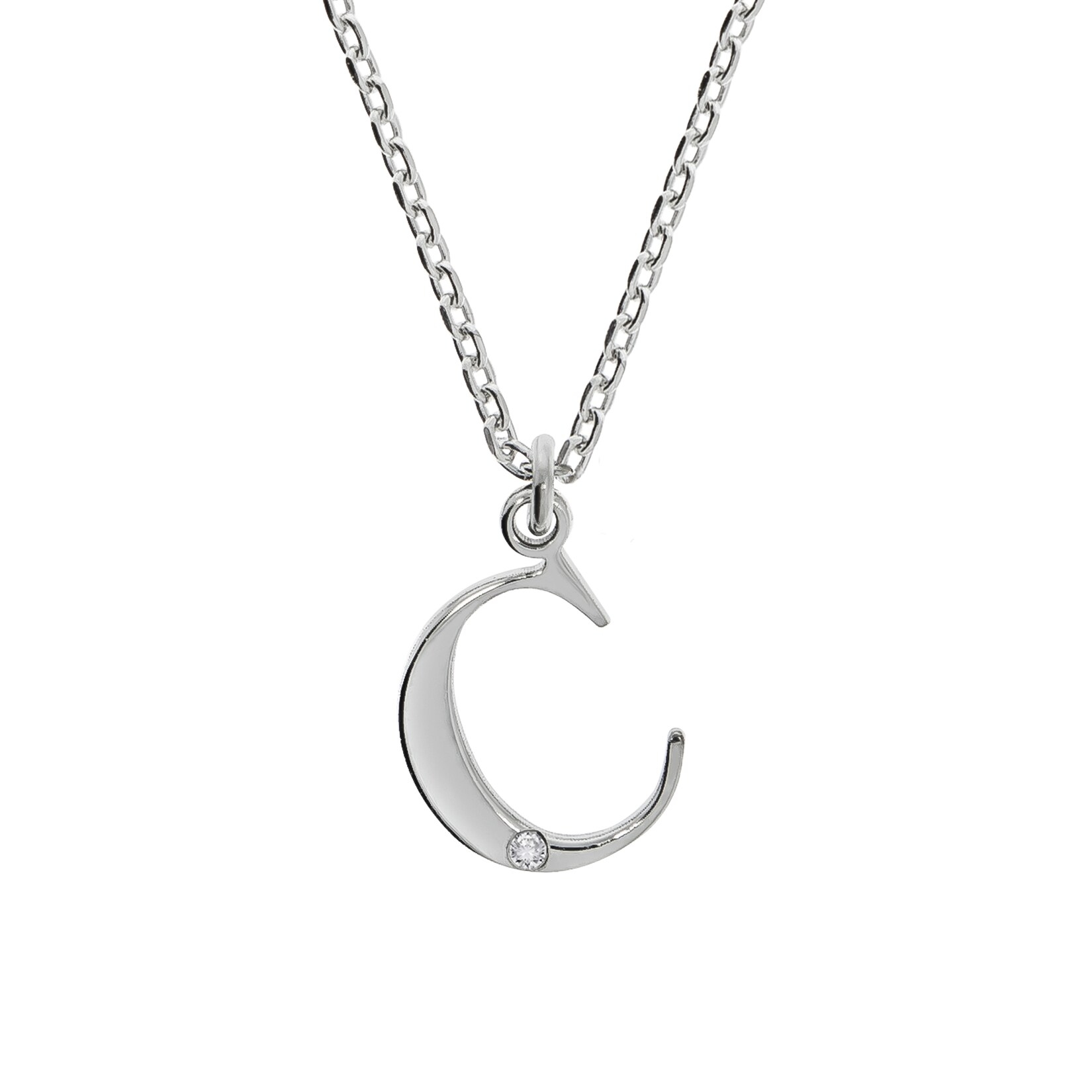 Diamonds by Ellen K. Halskette Silber 925 mit 1x Diamant 0,008ct. Buchstabe C | 04006046346054