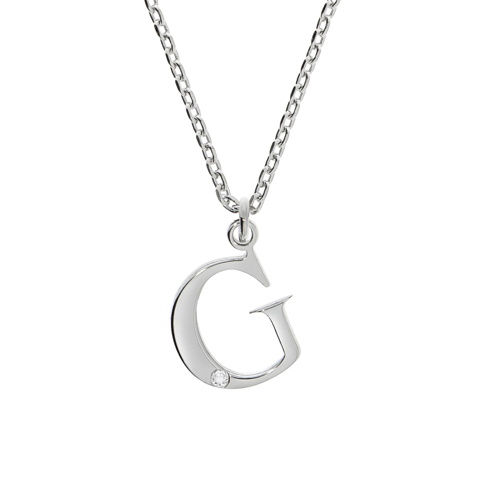 Diamonds by Ellen K. Halskette Silber 925 mit 1x Diamant 0,008ct. Buchstabe G | 04006046346092