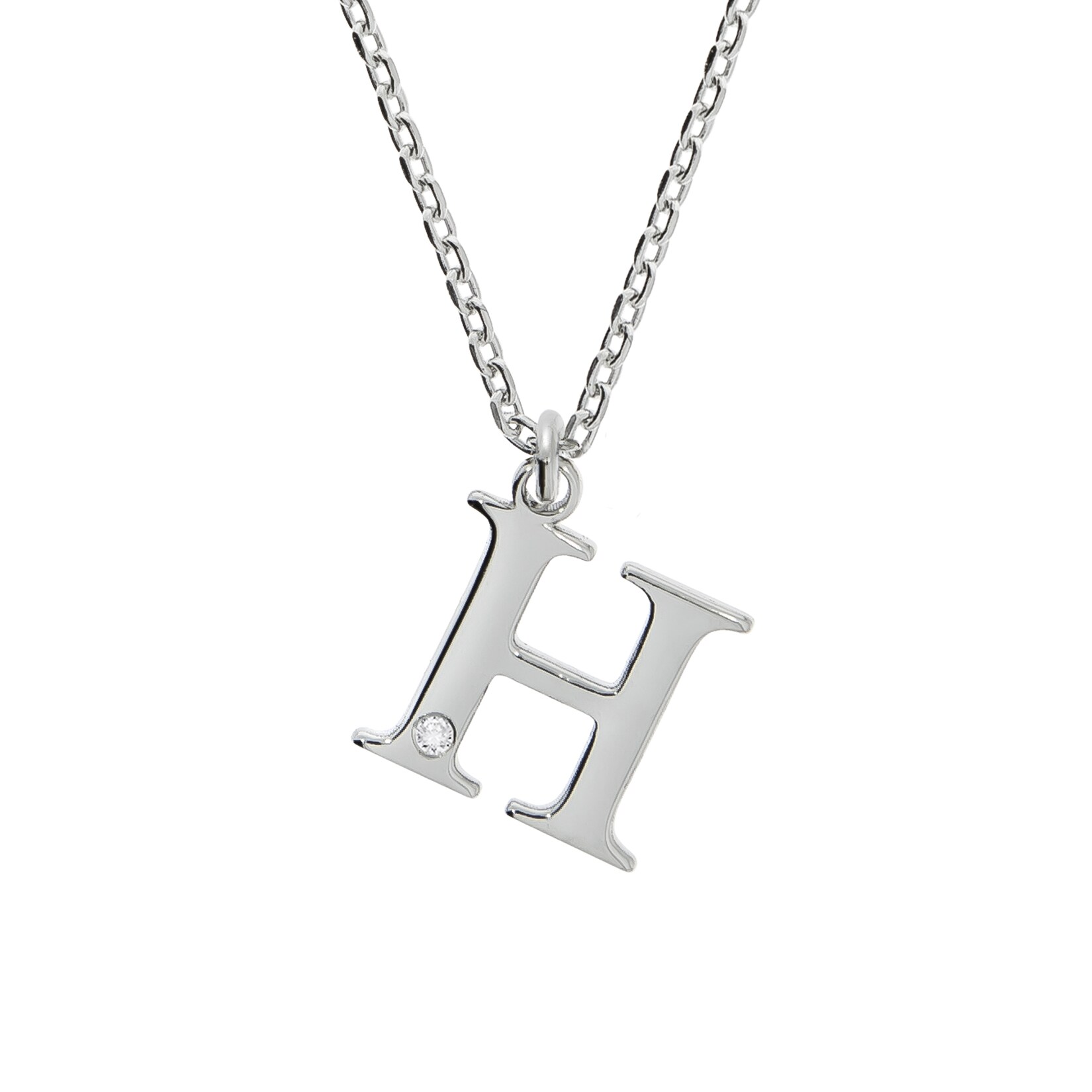 Diamonds by Ellen K. Halskette Silber 925 mit 1x Diamant 0,008ct. Buchstabe H | 04006046346108