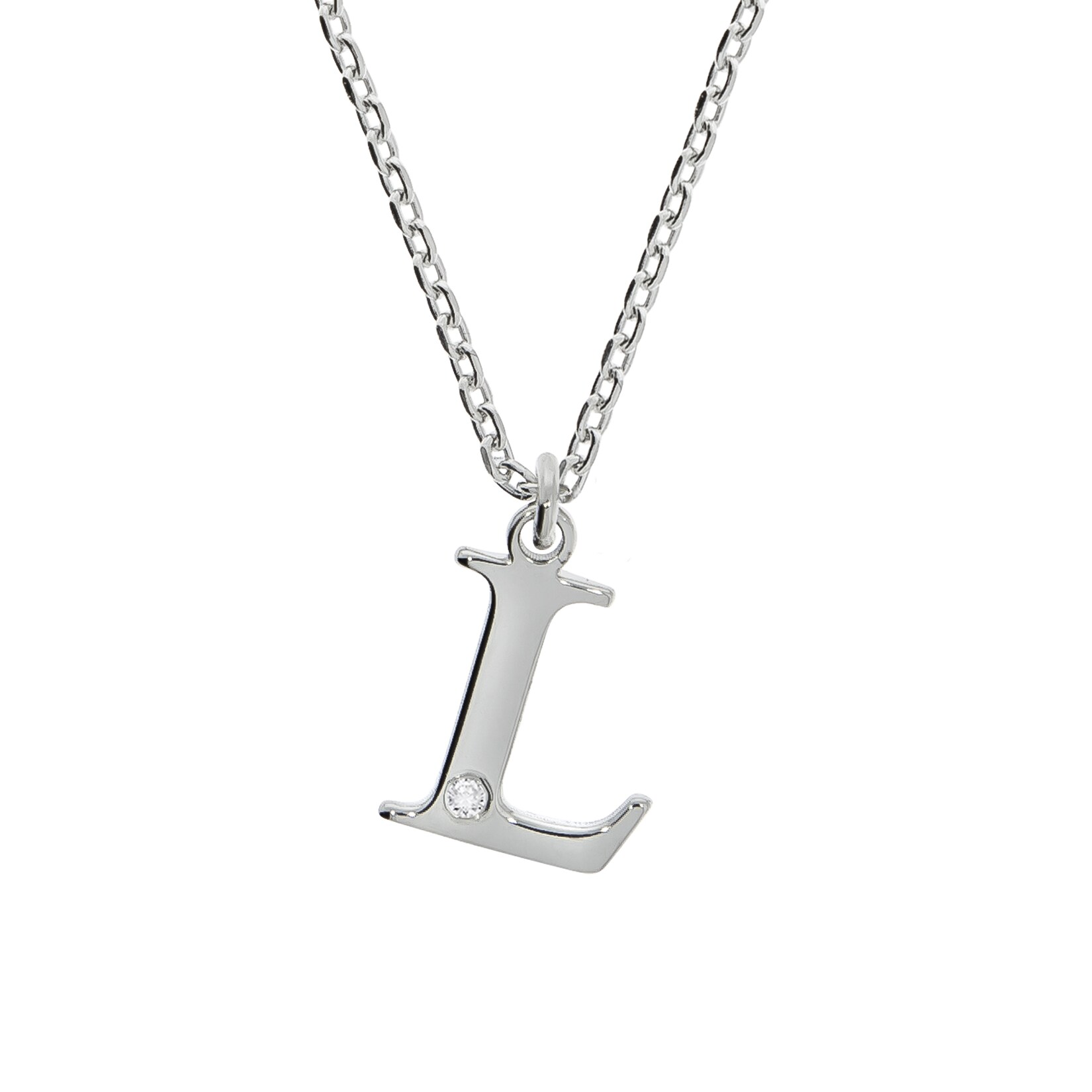 Diamonds by Ellen K. Halskette Silber 925 mit 1x Diamant 0,008ct. Buchstabe L | 04006046346146