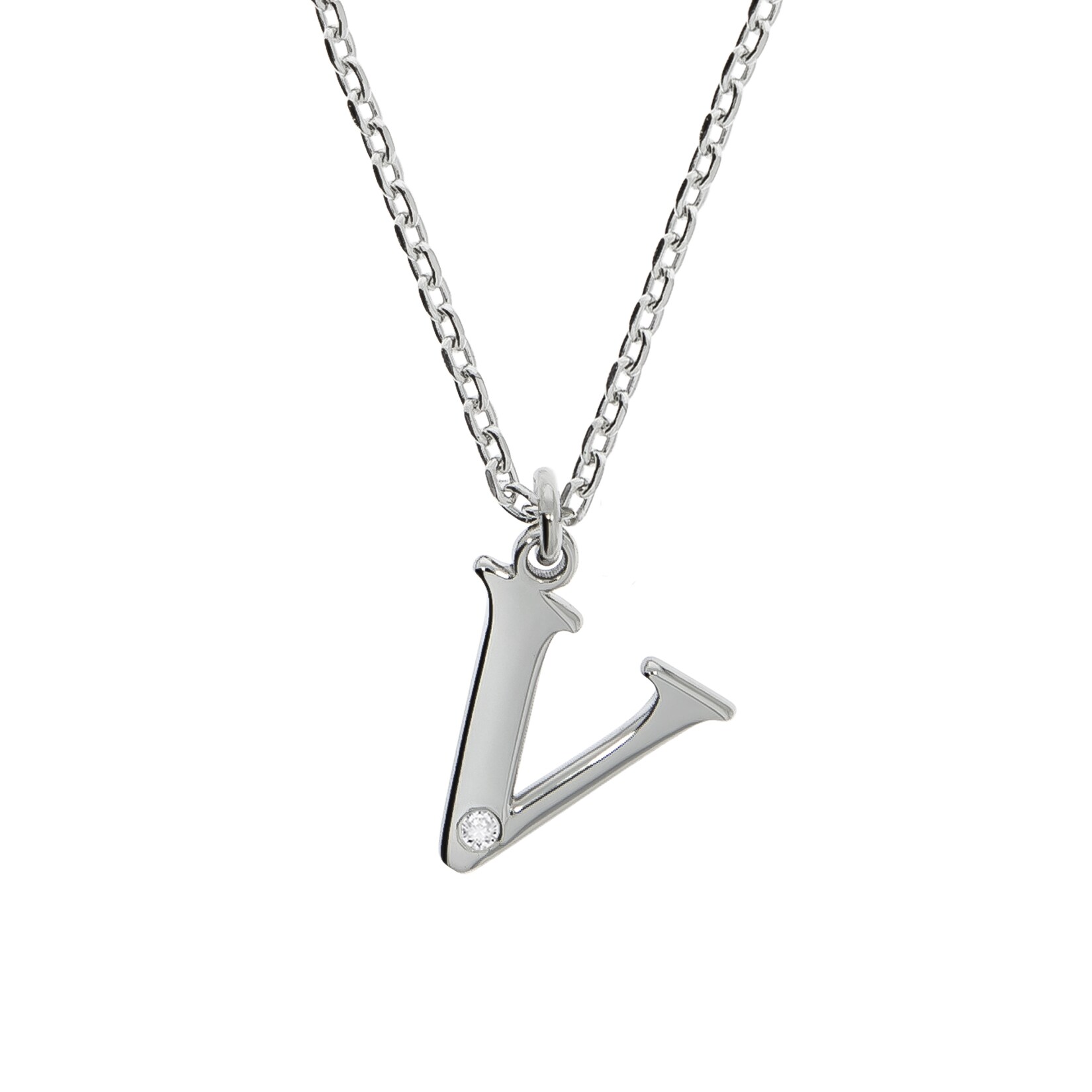 Diamonds by Ellen K. Halskette Silber 925 mit 1x Diamant 0,008ct. Buchstabe V | 04006046346238