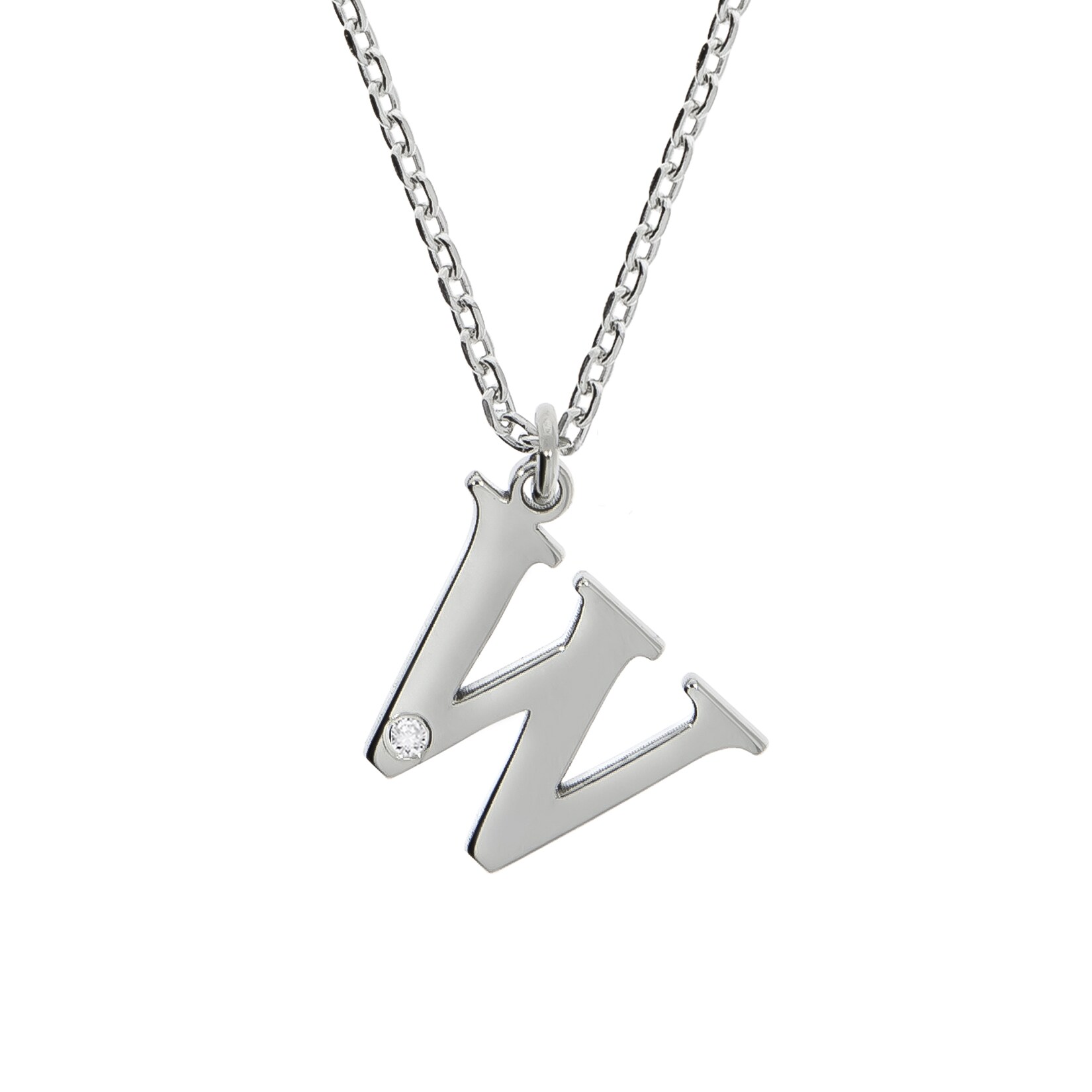 Diamonds by Ellen K. Halskette Silber 925 mit 1x Diamant 0,008ct. Buchstabe W | 04006046346245