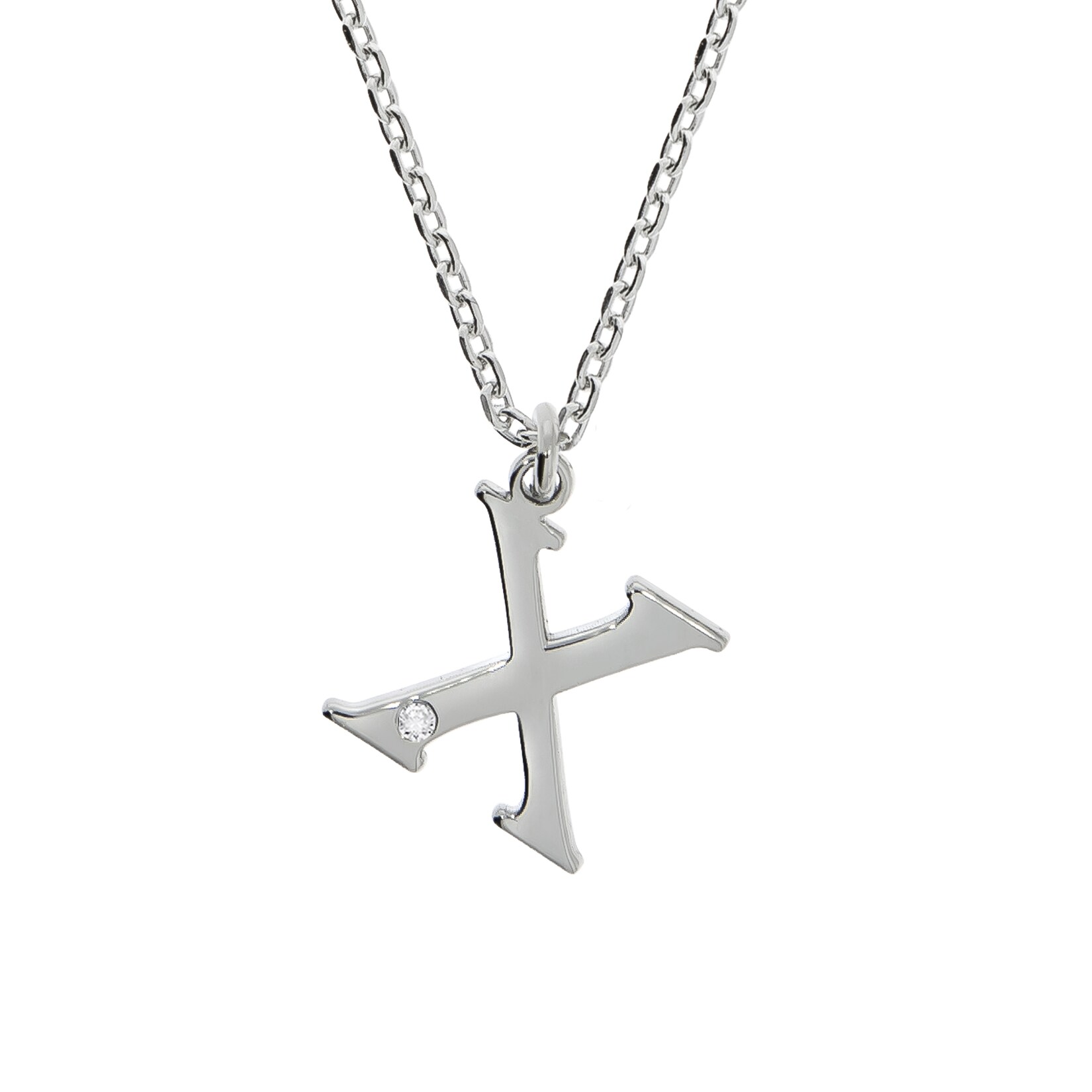Diamonds by Ellen K. Halskette Silber 925 mit 1x Diamant 0,008ct. Buchstabe X | 04006046346252