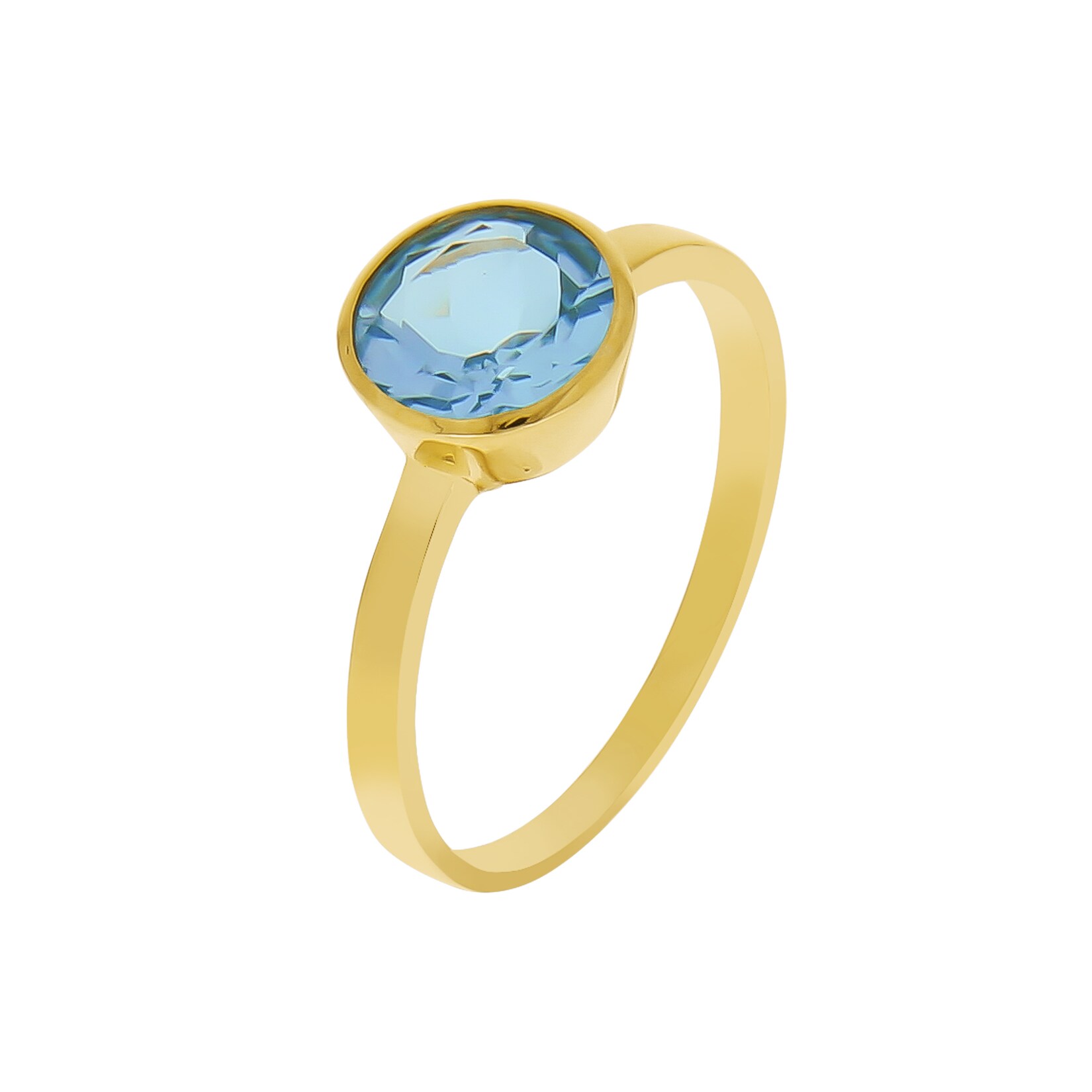 Fascination by Ellen K. Ring Gold 375 mit echtem Blautopas (beh.) 8mm | 04006046345910