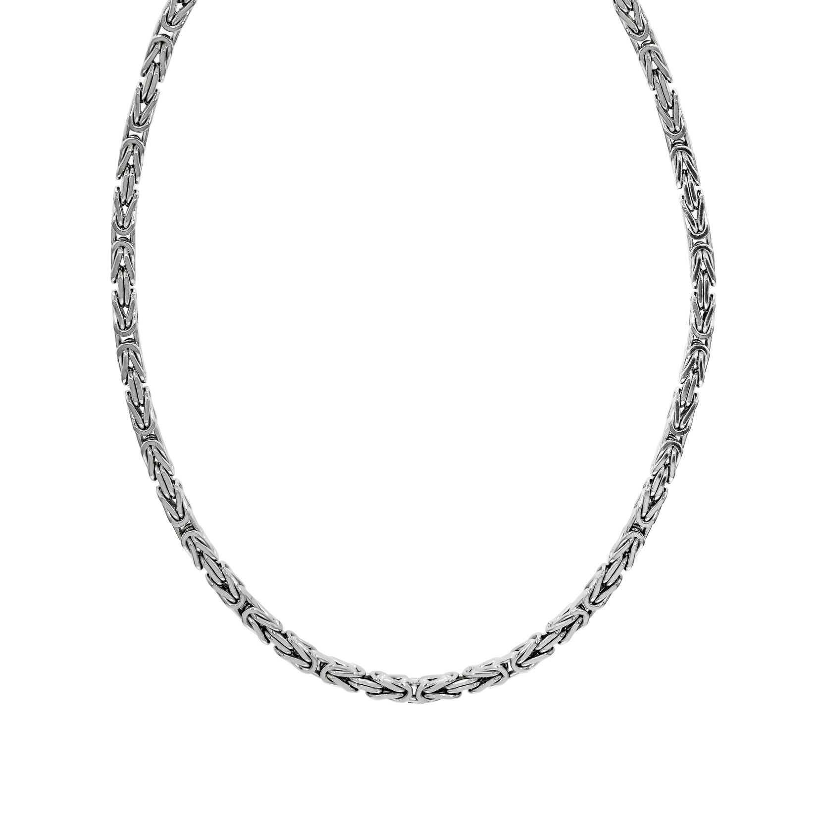 Zeeme Basic Halskette Silber 925 poliert Königskette 4mm breit