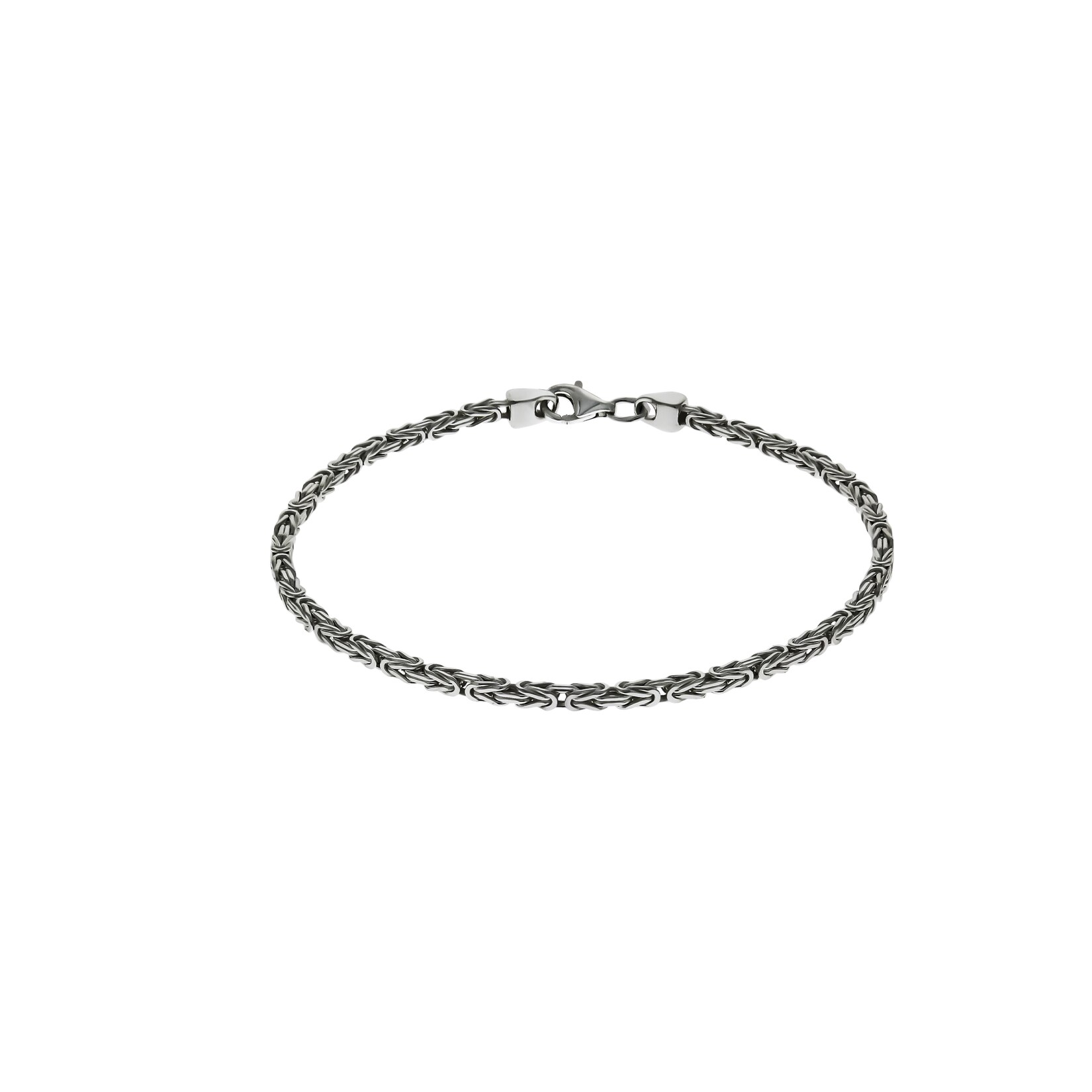 Zeeme Basic Armband Silber 925 poliert Königskette 2,2mm breit