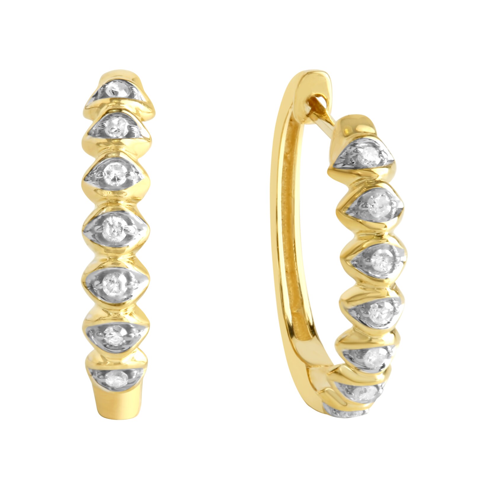 Diamonds by Ellen K. Ohrringe Gold 375 zweifarbig mit 14x Diamant zus. 0,10ct. | 04006046381901