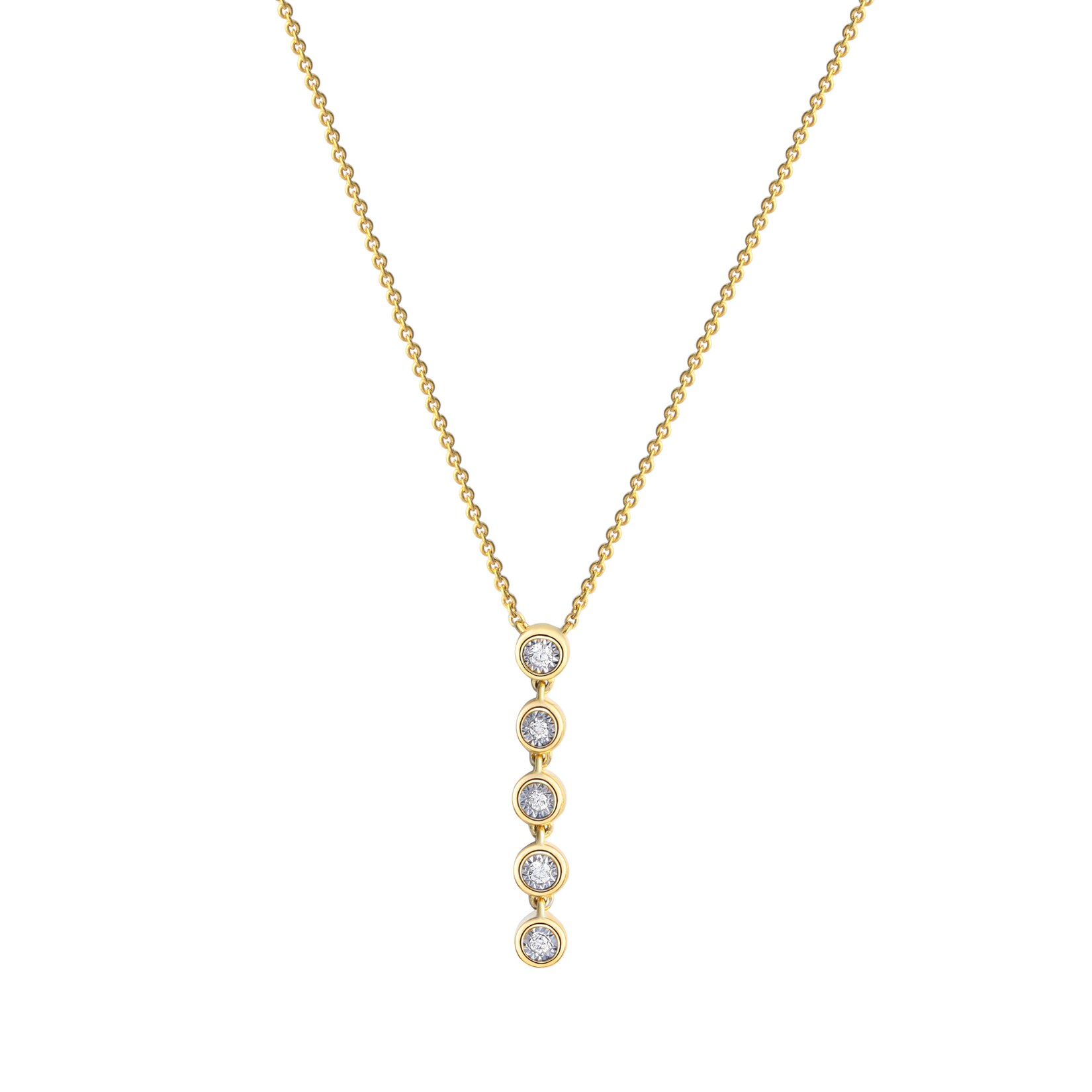 Diamonds by Ellen K. Halskette Gold 585 zweifarbig mit 5x Brillant zus. 0,05ct. | 04006046363877