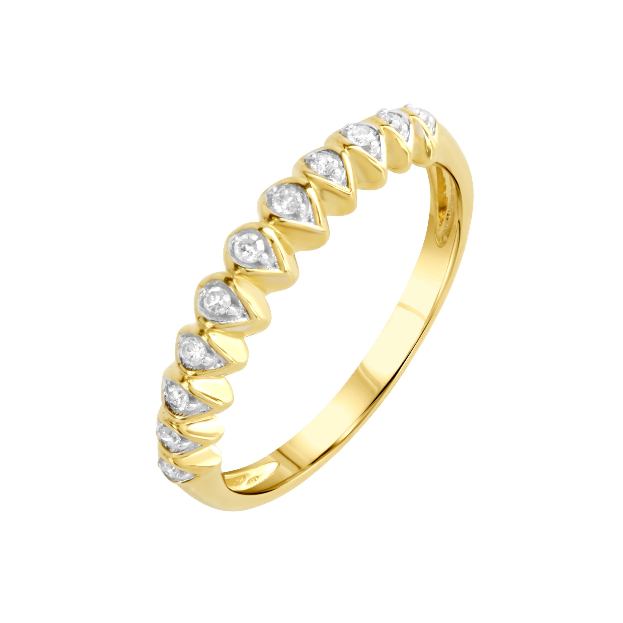 Diamonds by Ellen K. Ring Gold 375 zweifarbig mit 11x Diamant 0,10ct. - Bild 1