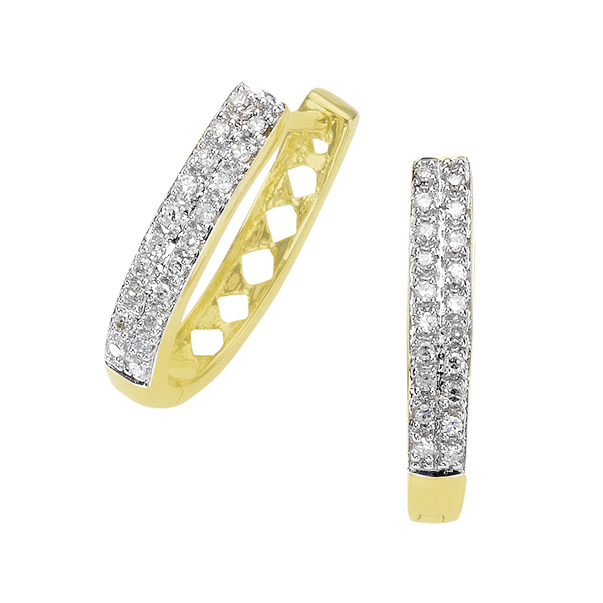Diamonds by Ellen K. Ohrringe Gold 585 zweifarbig mit 40x Diamant zus. 0,20ct. - Bild 1