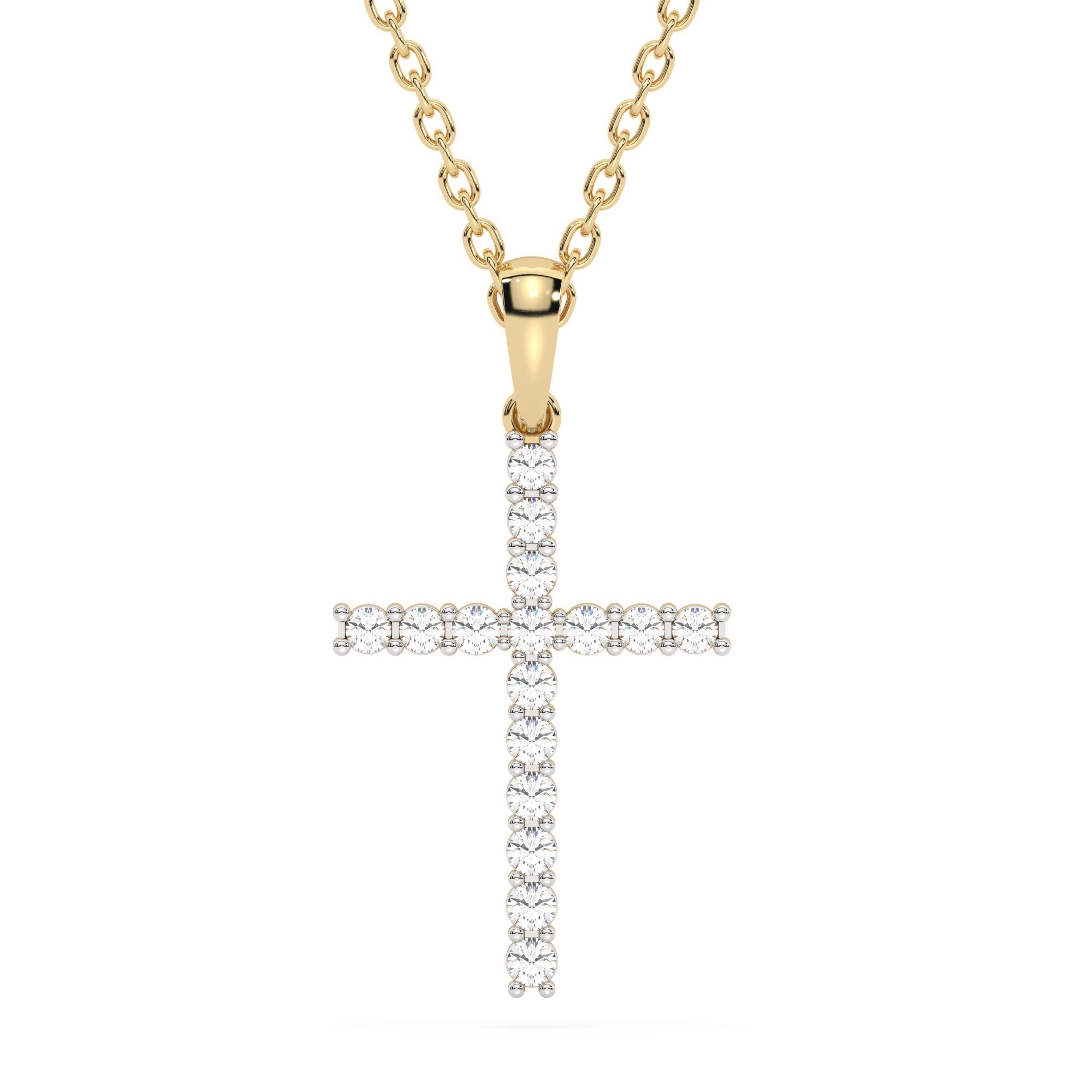 Diam Addict Halskette 585 Gelbgold mit 16 im Labor gez&uuml;chteten Diamanten - Bild 1