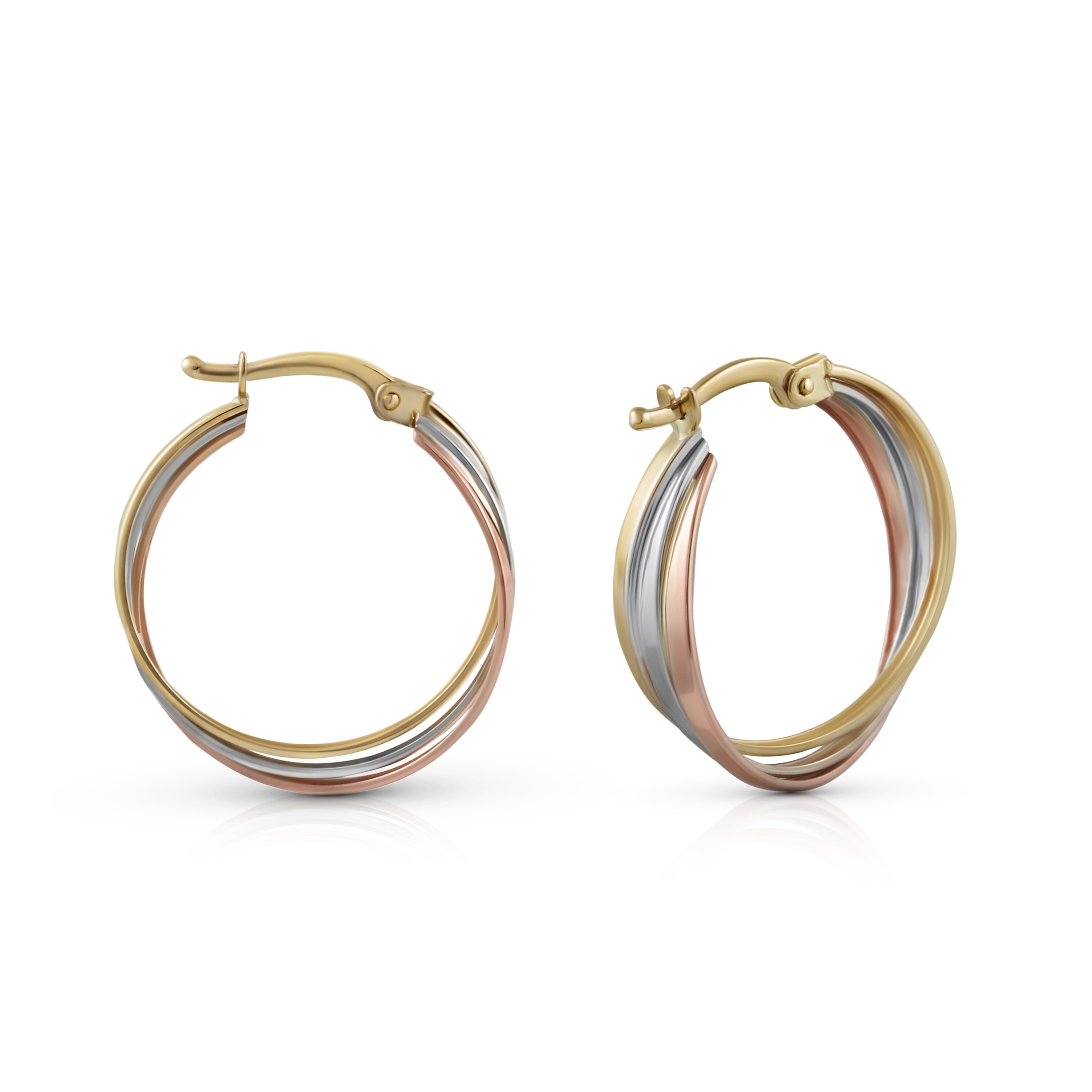 Fascination by Ellen K. Ohrringe Gold 585 dreifarbig 20mm Durchmesser - Bild 1