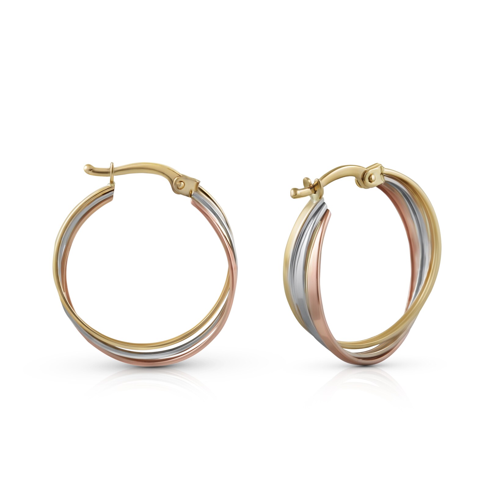 Fascination by Ellen K. Ohrringe Gold 585 dreifarbig 20mm Durchmesser | 04006046335409