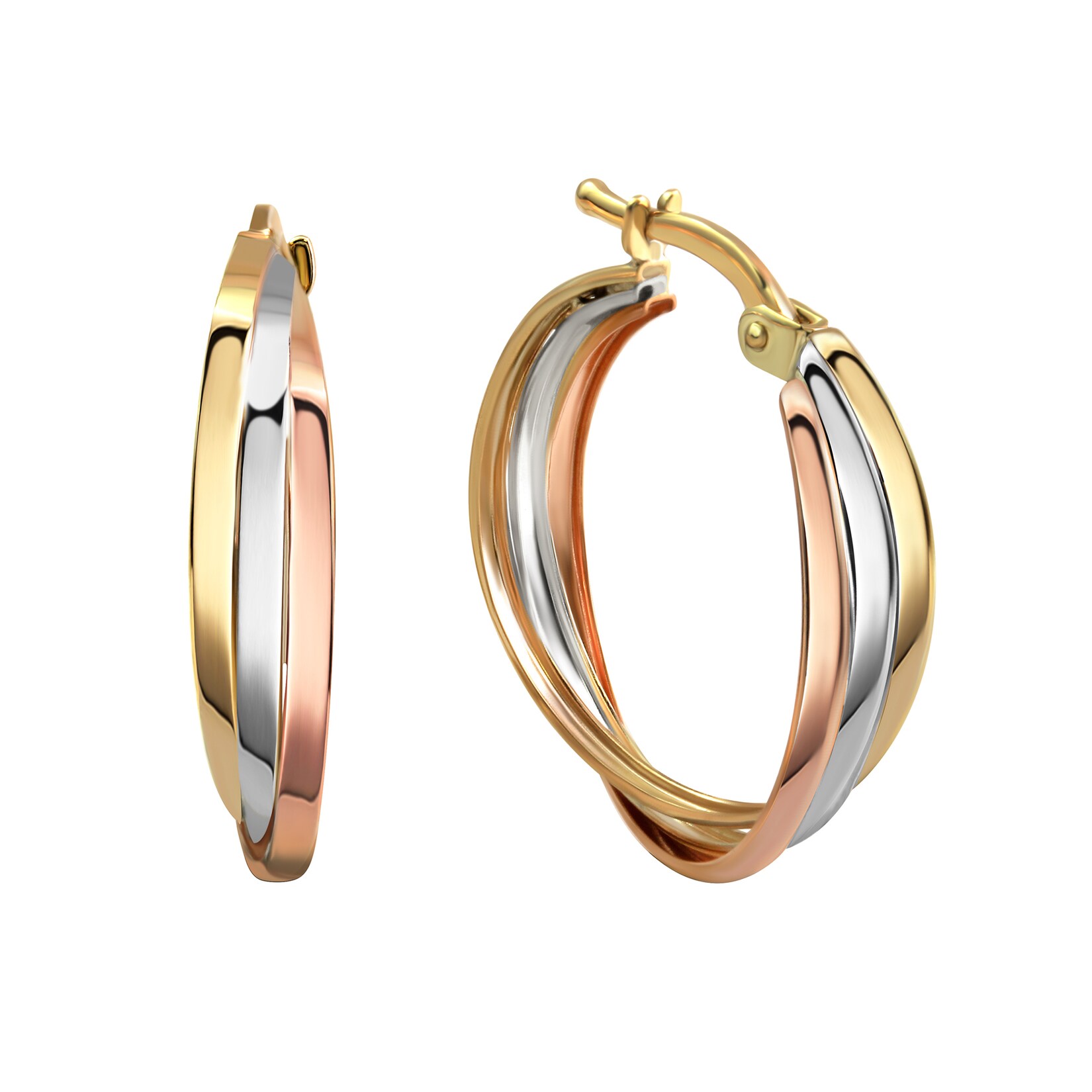 Fascination by Ellen K. Ohrringe Gold 333 dreifarbig 20mm Durchmesser | 04006046194198