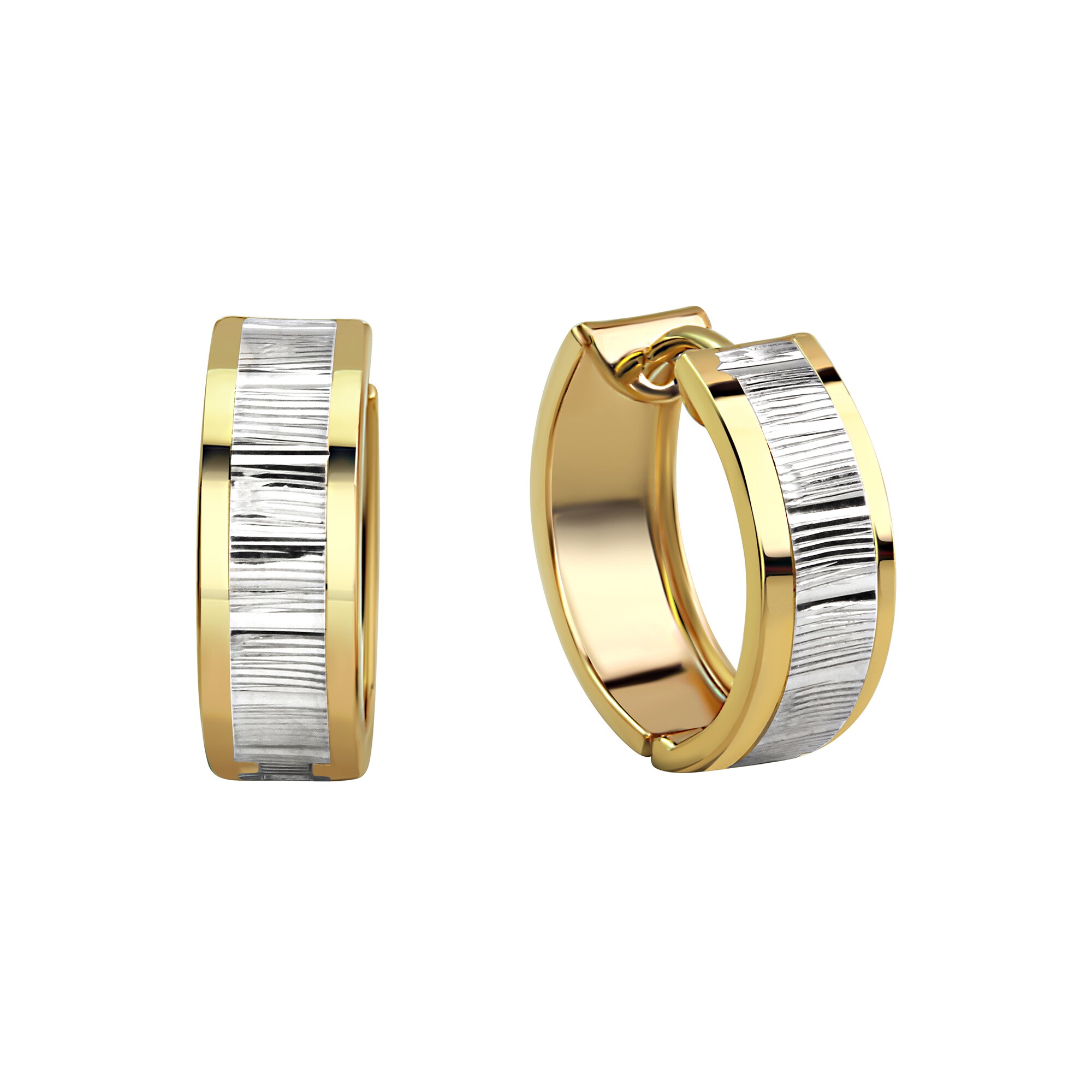 Fascination by Ellen K. Ohrringe Gold 333 zweifarbig glanz/matt 15mm Durchmesser - Bild 1