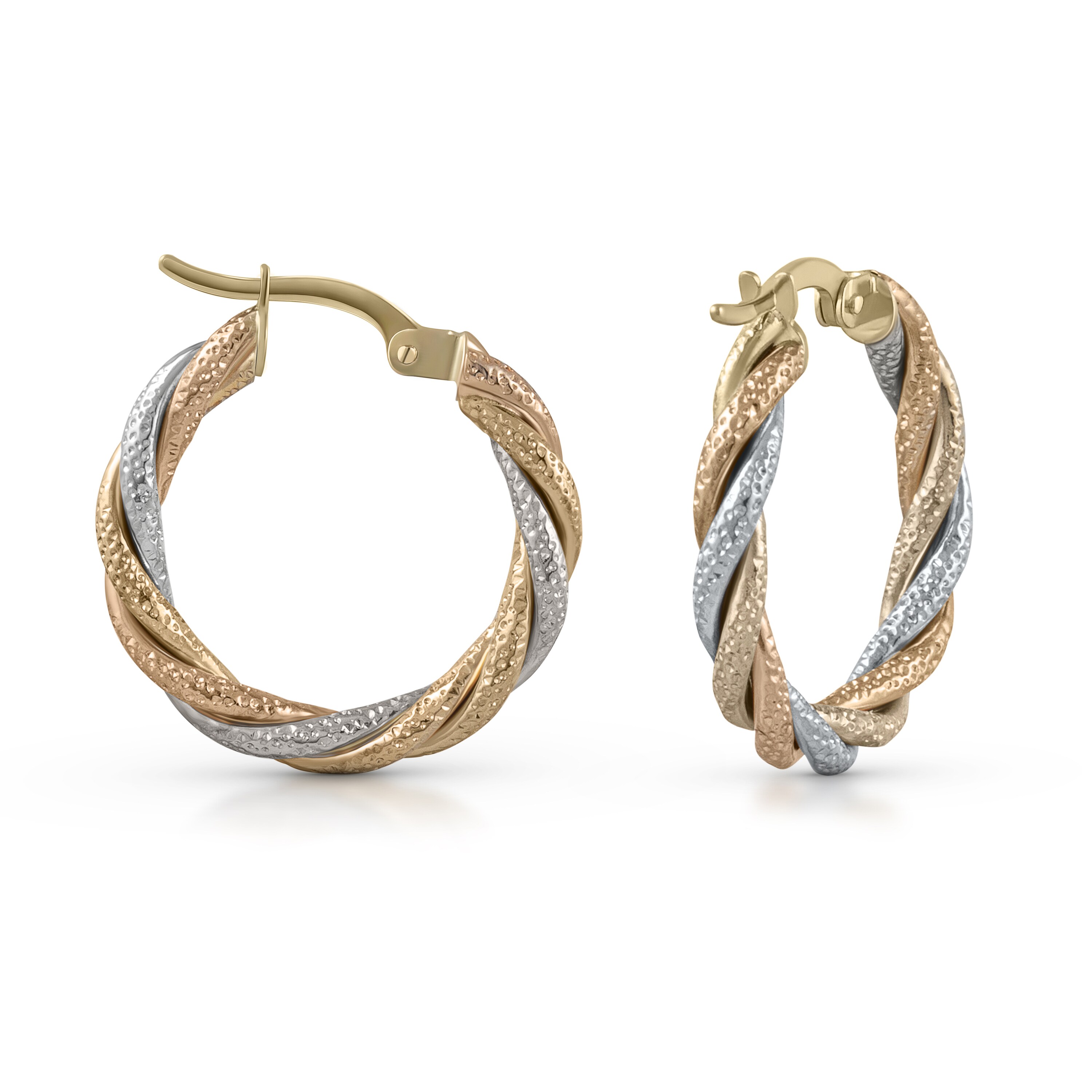 Fascination by Ellen K. Ohrringe Gold 585 dreifarbig 21mm Durchmesser - Bild 1