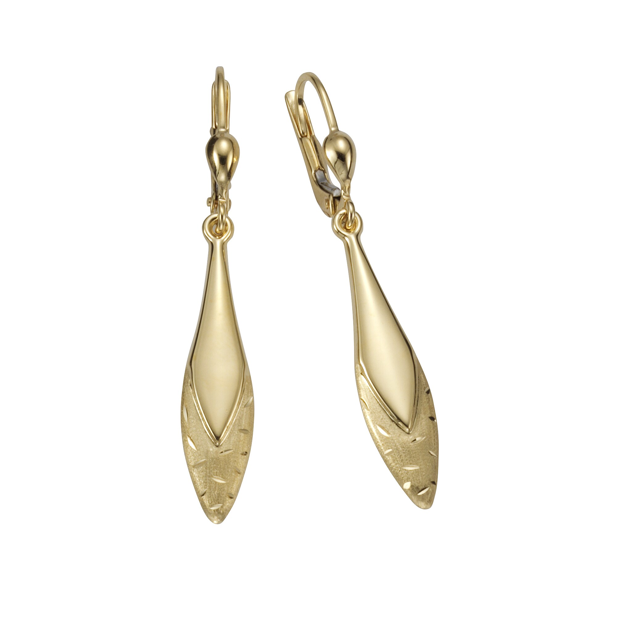 Fascination by Ellen K. Ohrringe 375 Gold glanz matt diamantiert - Bild 1