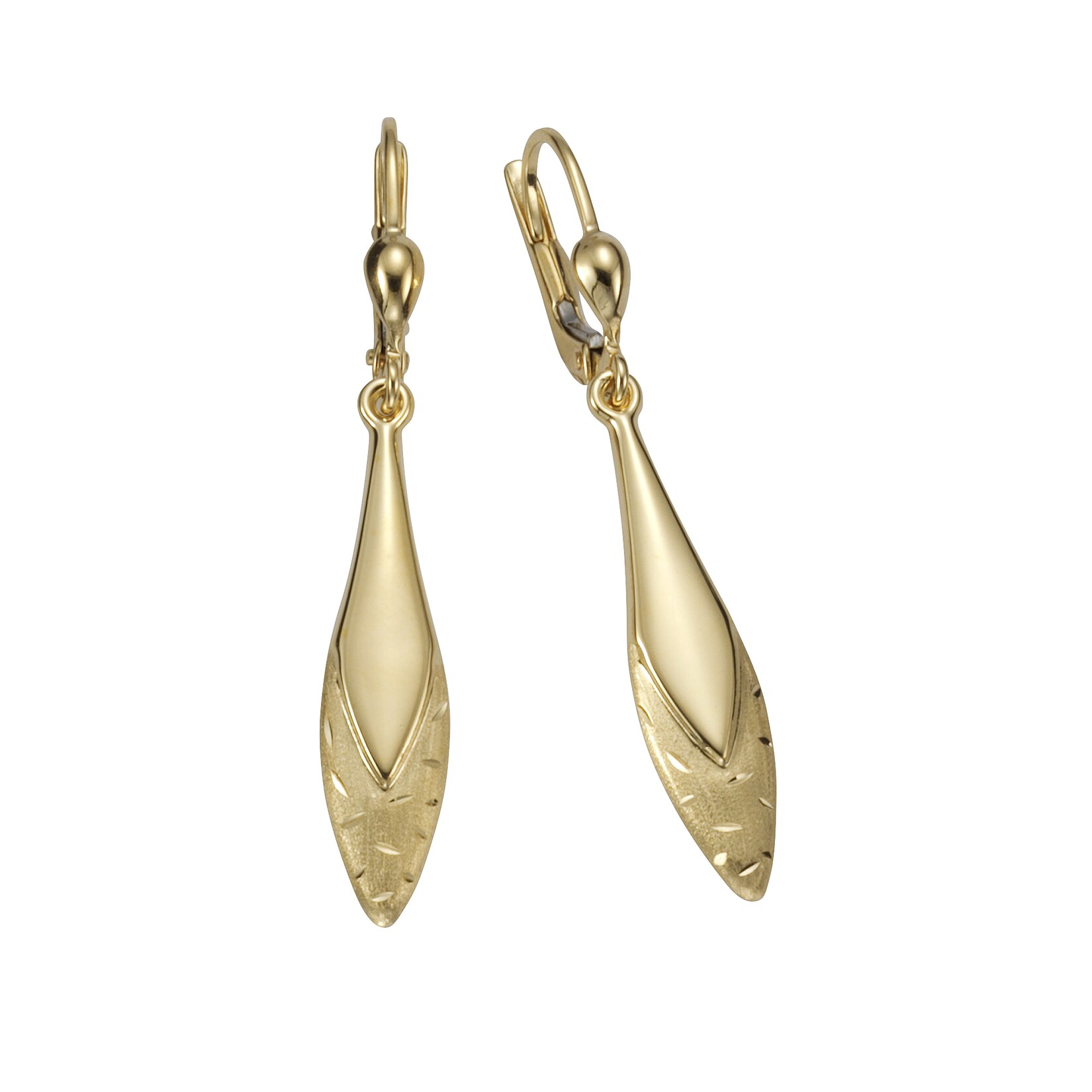 Fascination by Ellen K. Ohrringe 375 Gold glanz matt diamantiert | 04006046304924