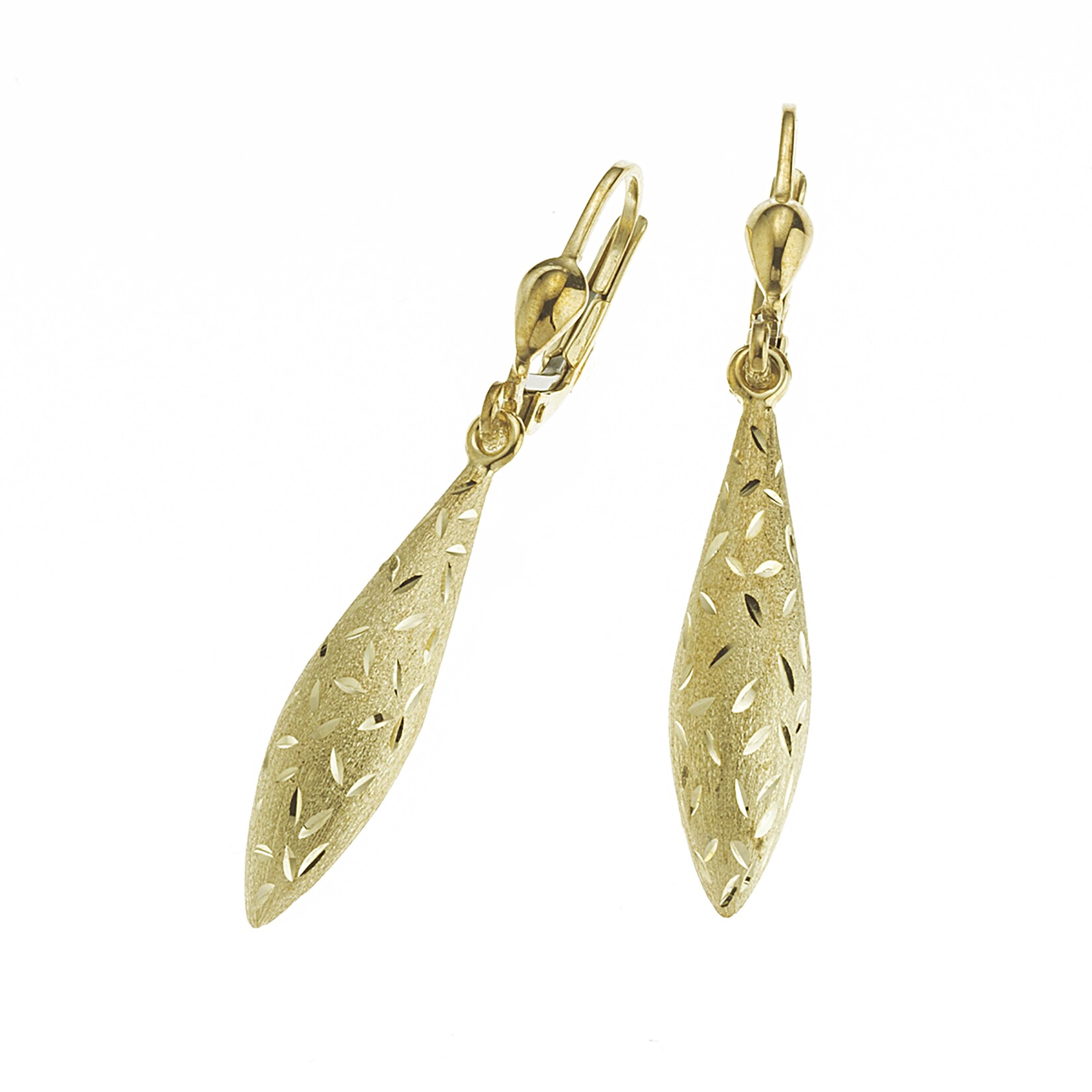 Fascination by Ellen K. Ohrringe 333 Gold glanz matt diamantiert | 04006046110815