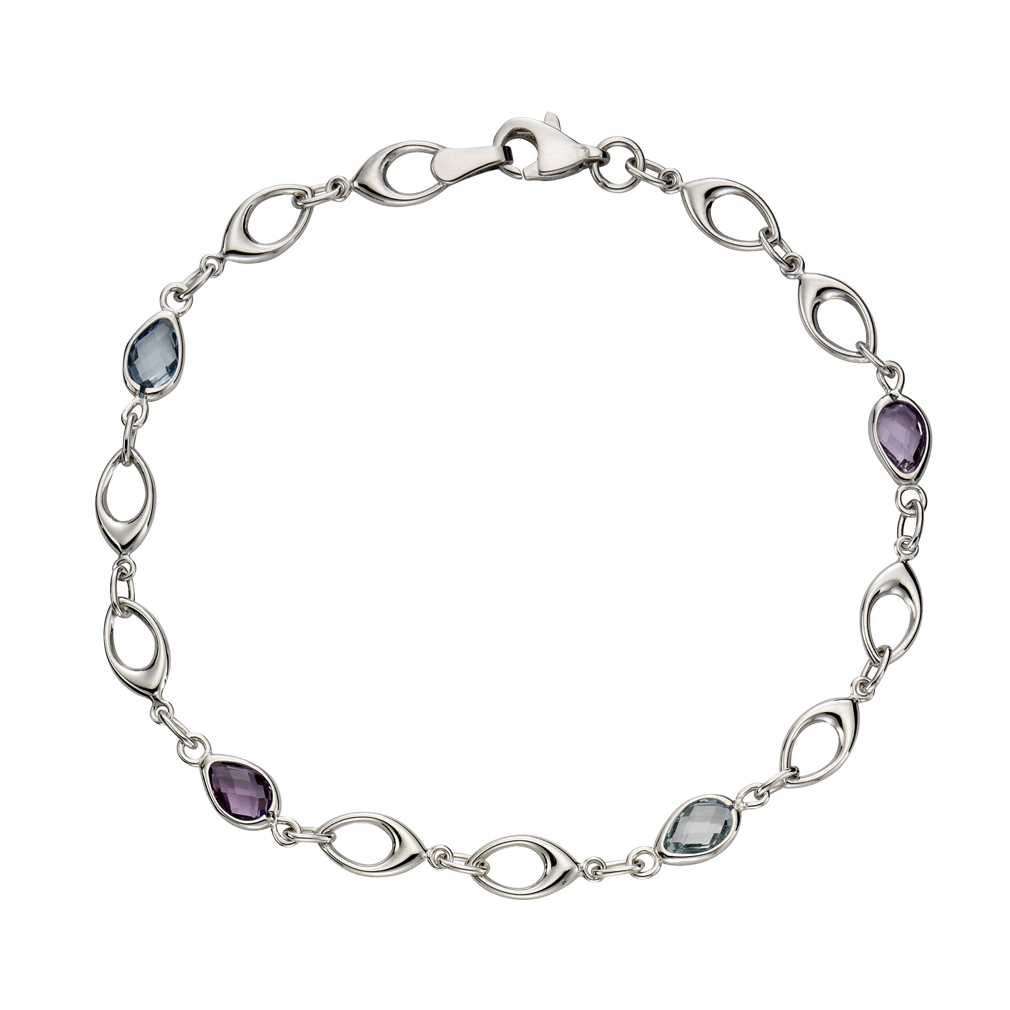 Fascination by Ellen K. Armband 375 Gold mit Blautopas (beh.) und Amethyst - Bild 1
