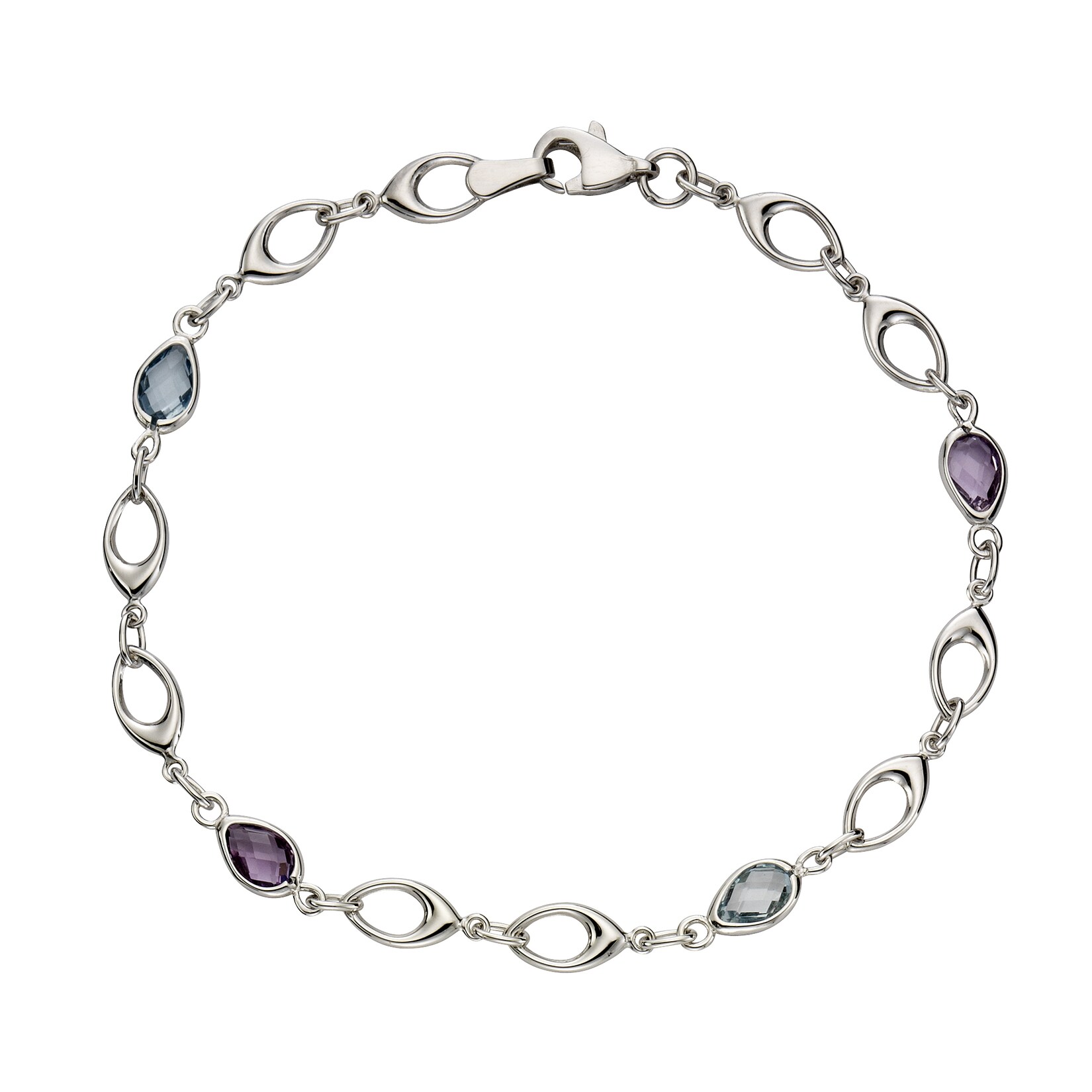 Fascination by Ellen K. Armband 375 Gold mit Blautopas (beh.) und Amethyst | 04006046233996