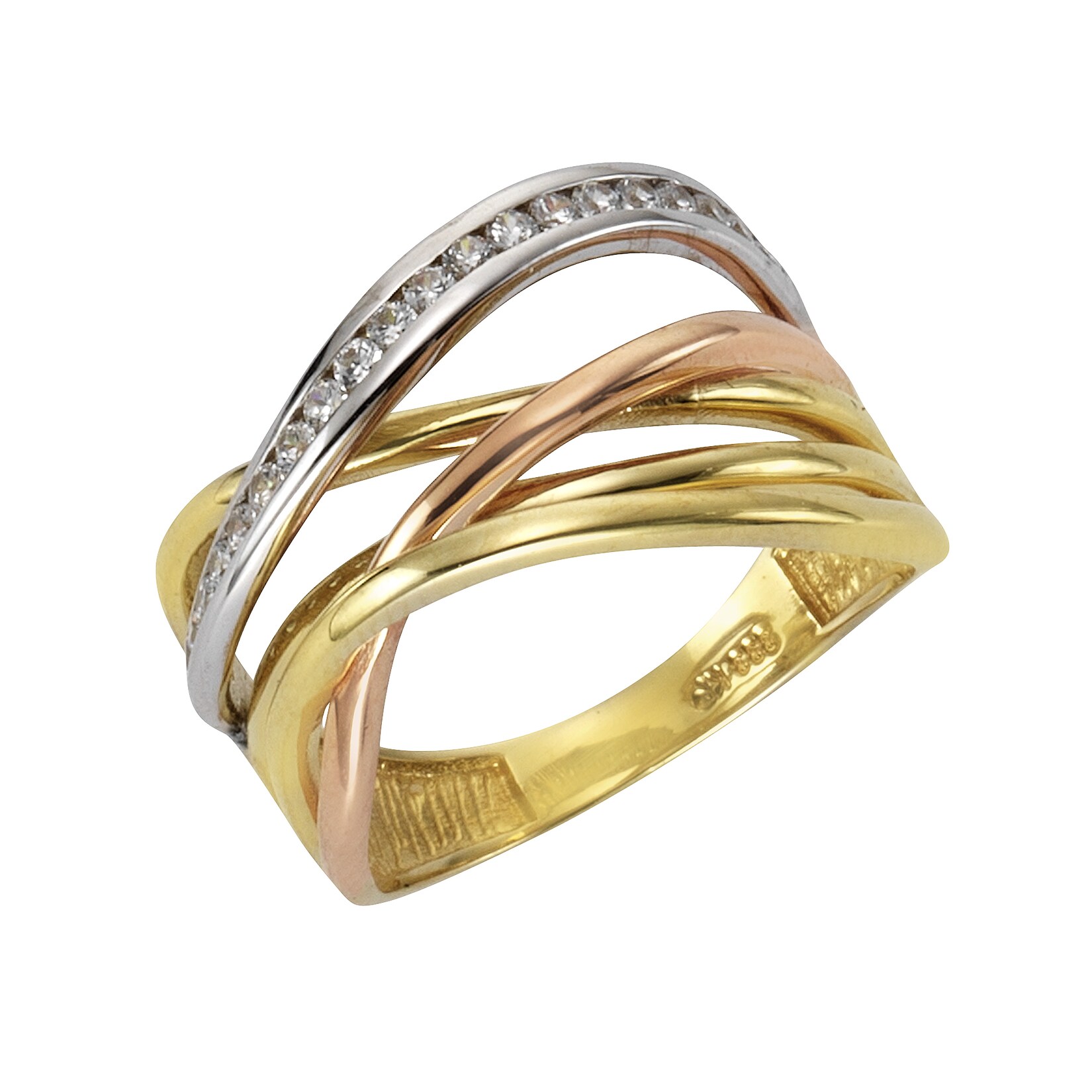 Fascination by Ellen K. Ring 333 Gold 3-farbig Zirkonia weiß | 04006046245524