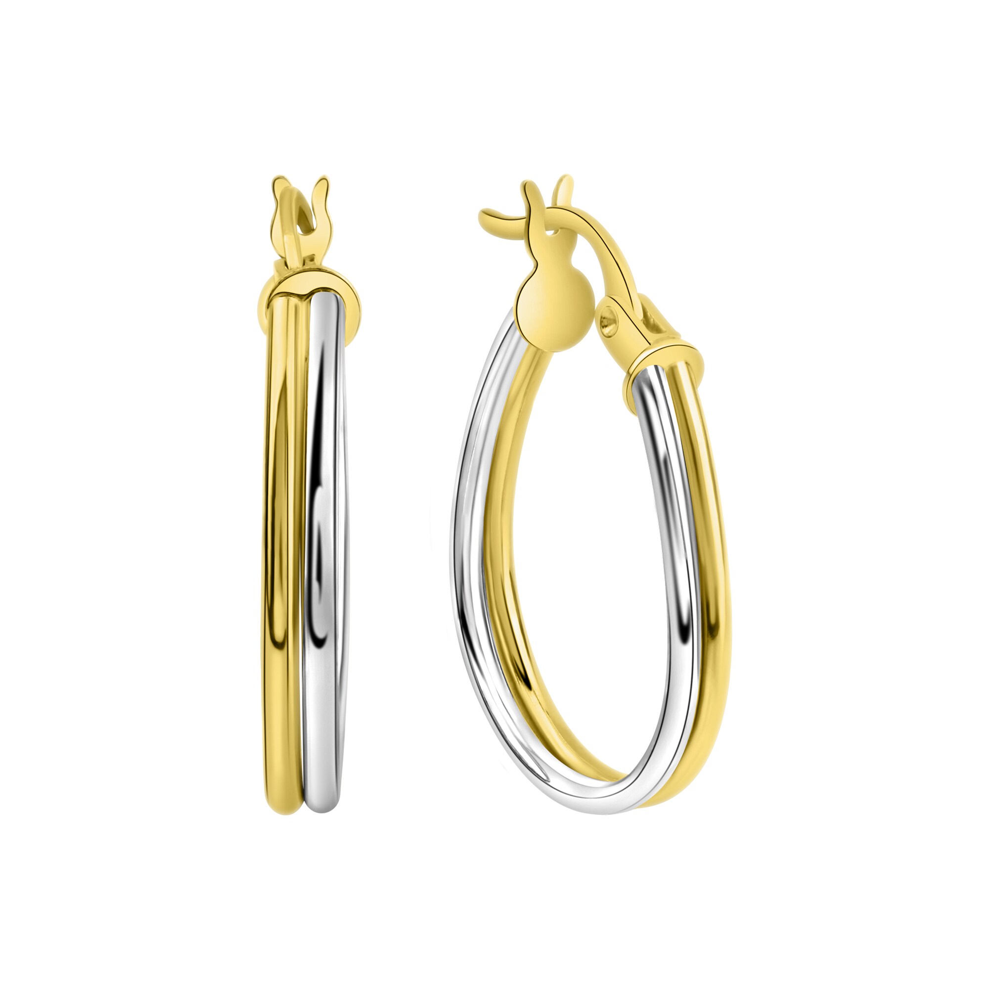 Fascination by Ellen K. Creolen 375/- Gelbgold bicolor 2rhg. glanz - Bild 1