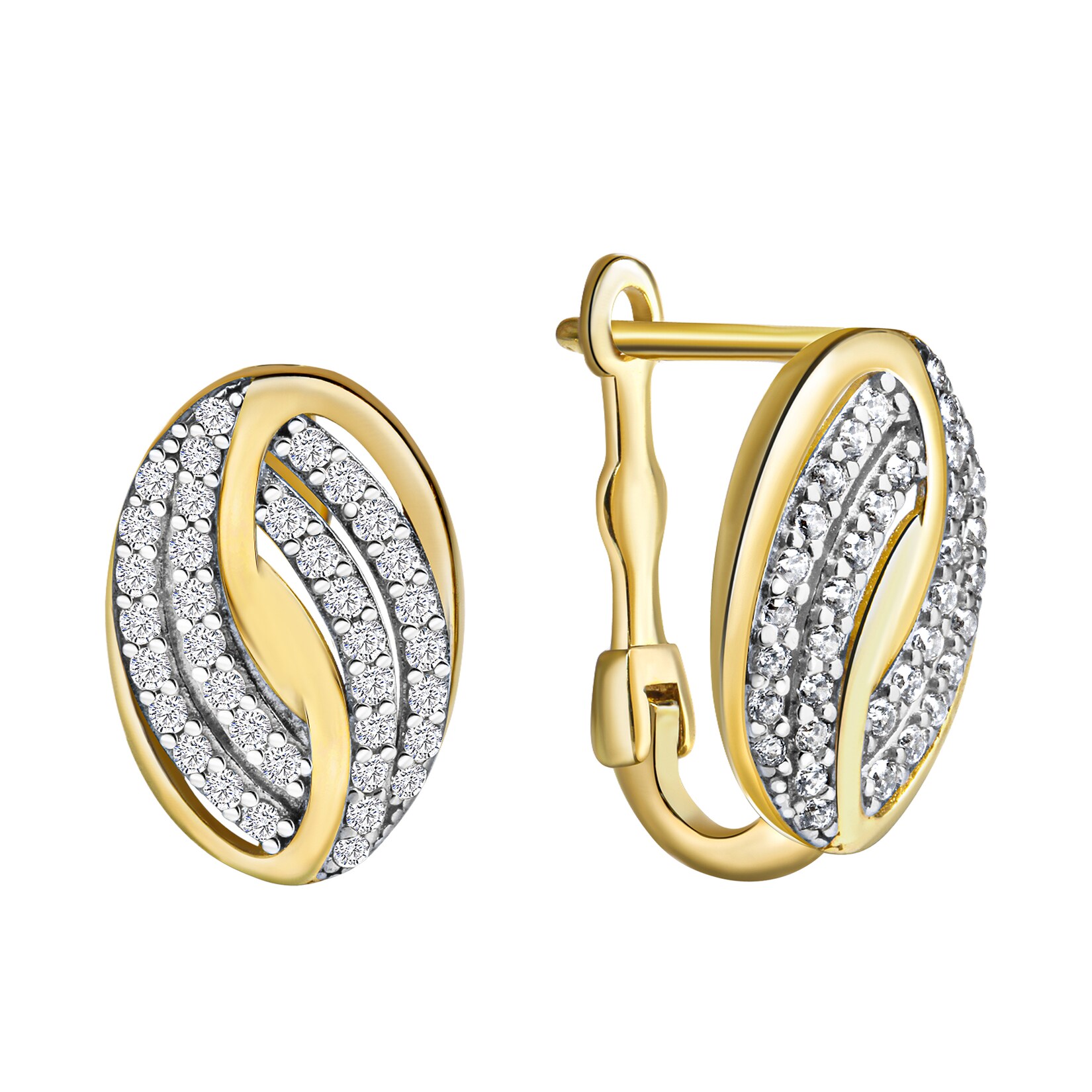 Fascination by Ellen K. Klappcreolen 585/- Gelbgold bicolor Zirkonia | 04006046381055