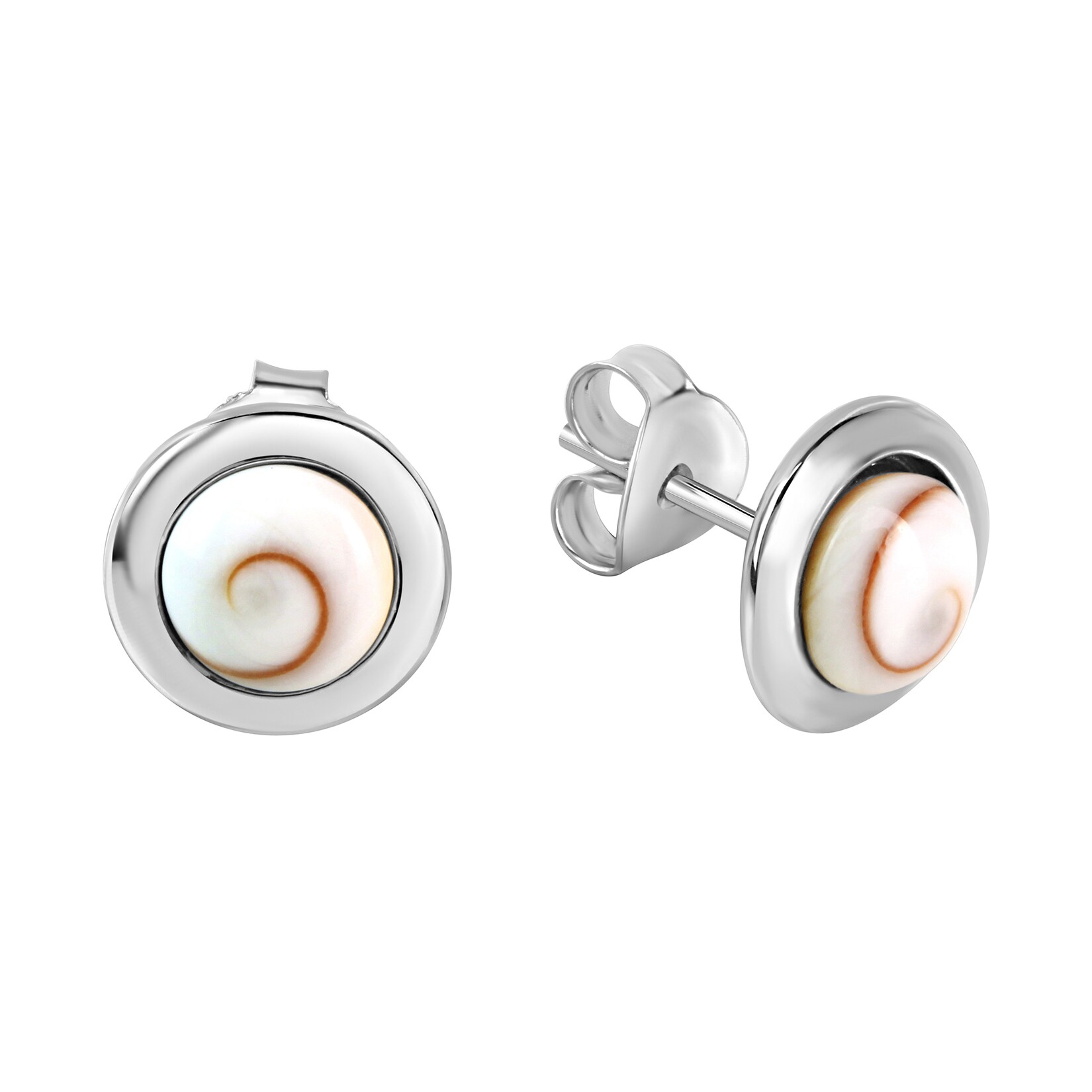 Zeeme Pearls Ohrringe Silber 925 rhodiniert mit weißer Muschel | 04006046176323