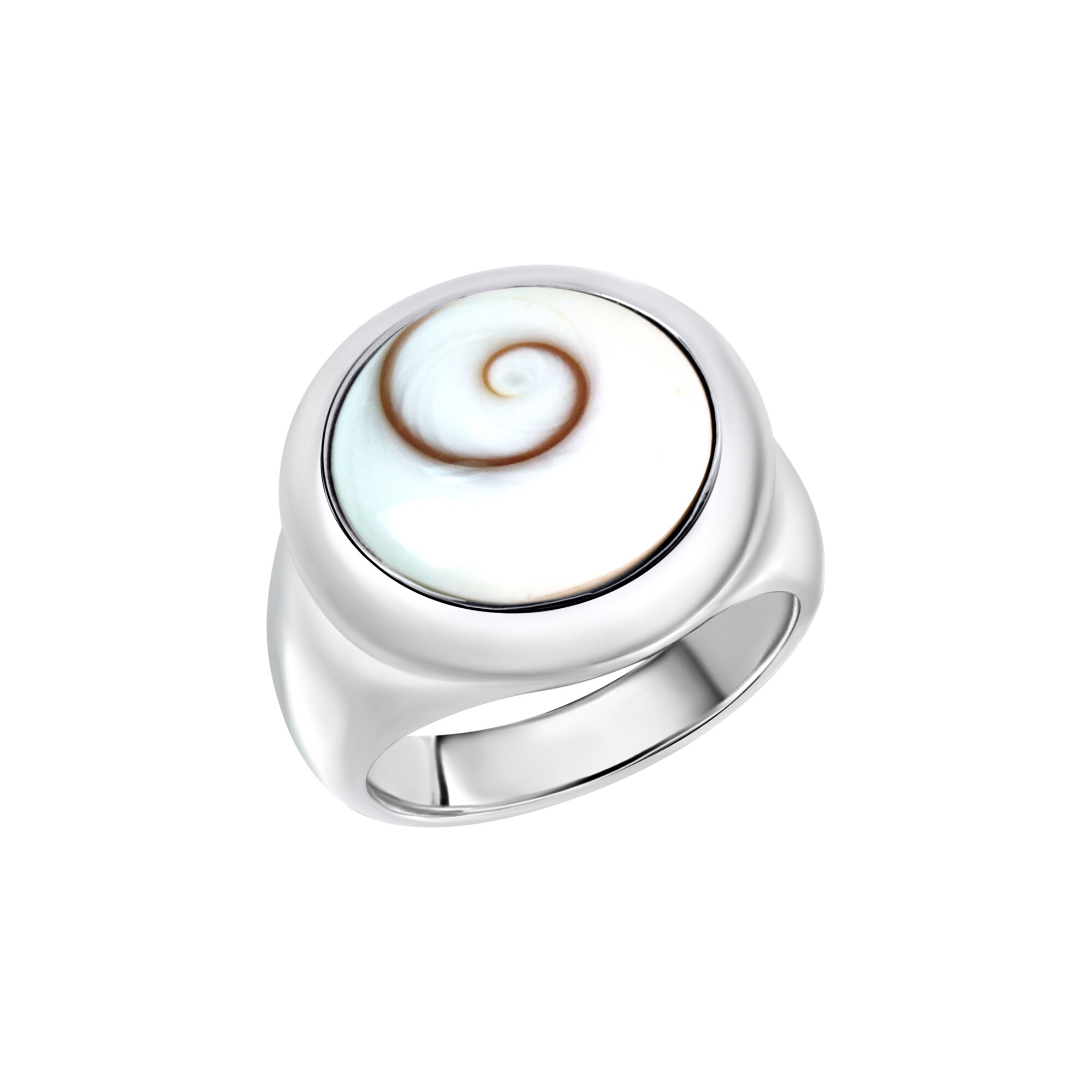 Zeeme Pearls Ring Silber 925 rhodiniert mit wei&szlig;er Muschel - Bild 1