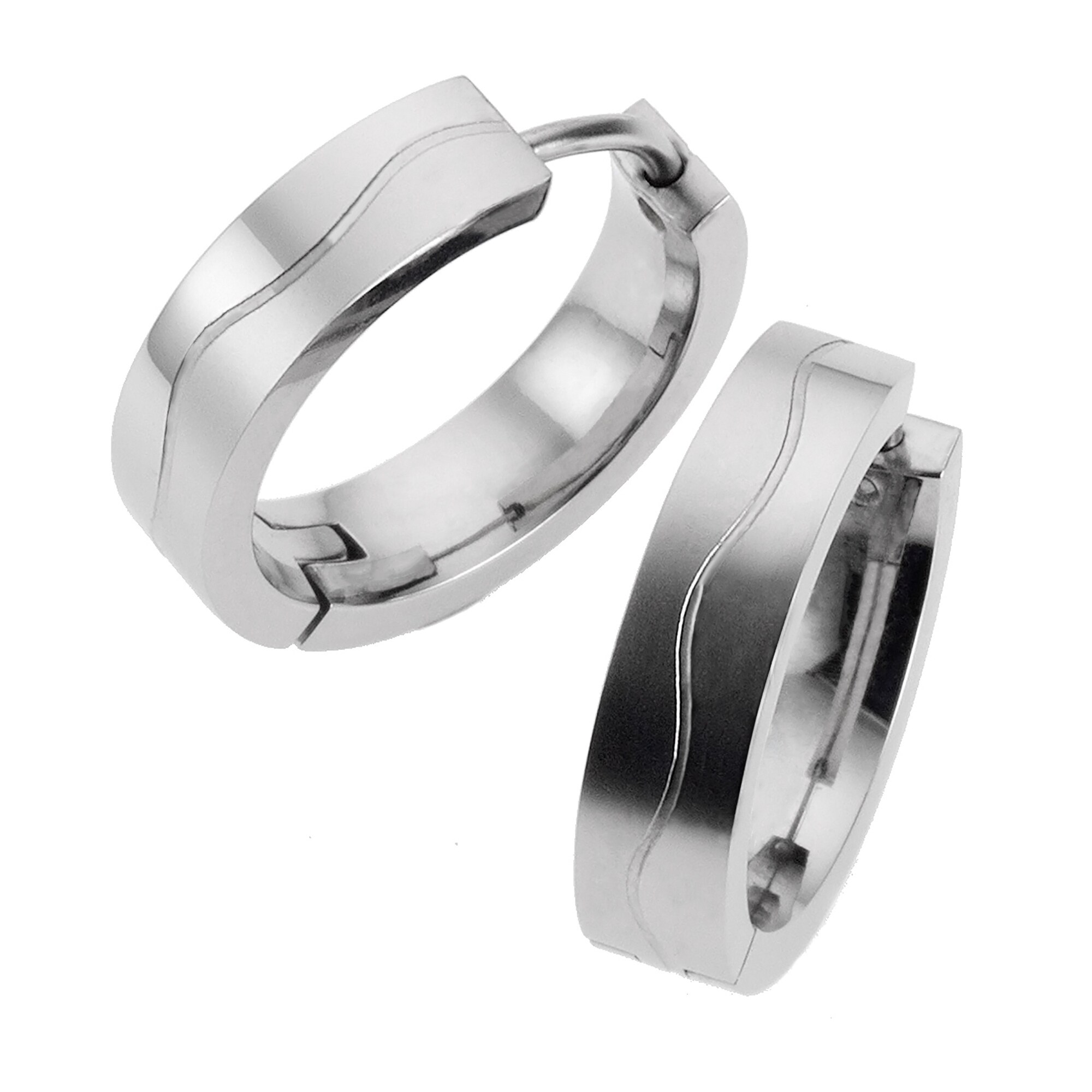 Zeeme Stainless Steel Ohrringe Edelstahl glanz/matt 18mm Durchmesser - Bild 1