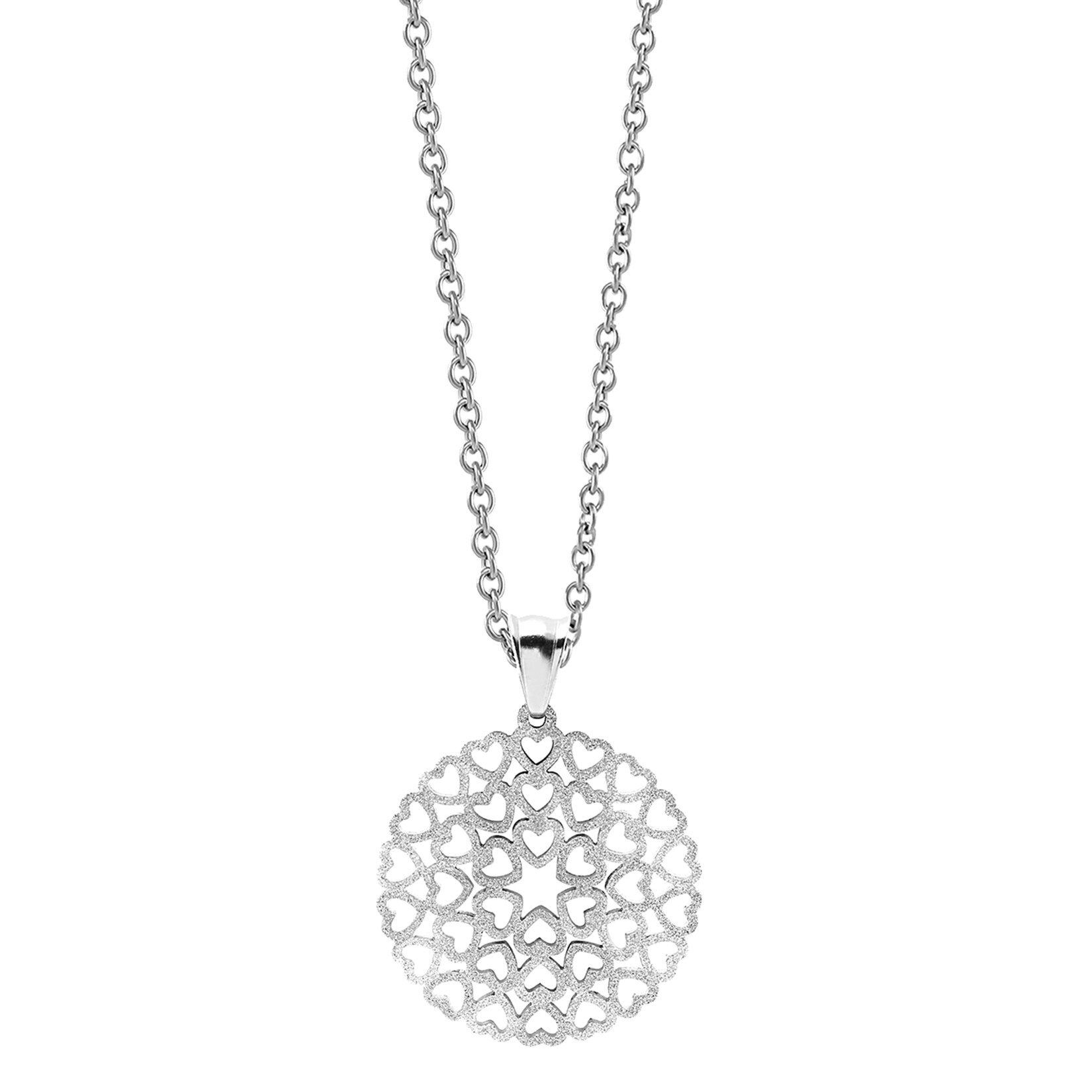 Zeeme Stainless Steel Anhänger mit Kette Edelstahl Herzen | 04006046271479