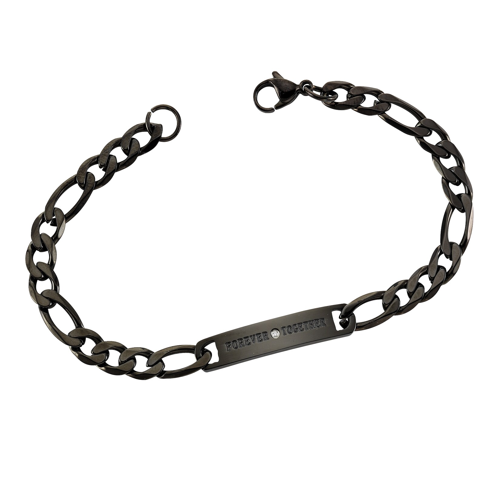Zeeme Stainless Steel Armband Edelstahl Armband PartnerID 20,5cm schwarz | 04006046255707