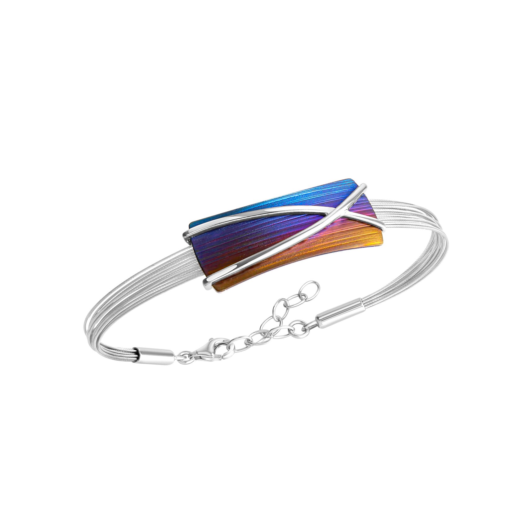 Zeeme Stainless Steel Armband Edelstahl mit Titan mehrfarbig 17+3cm lang