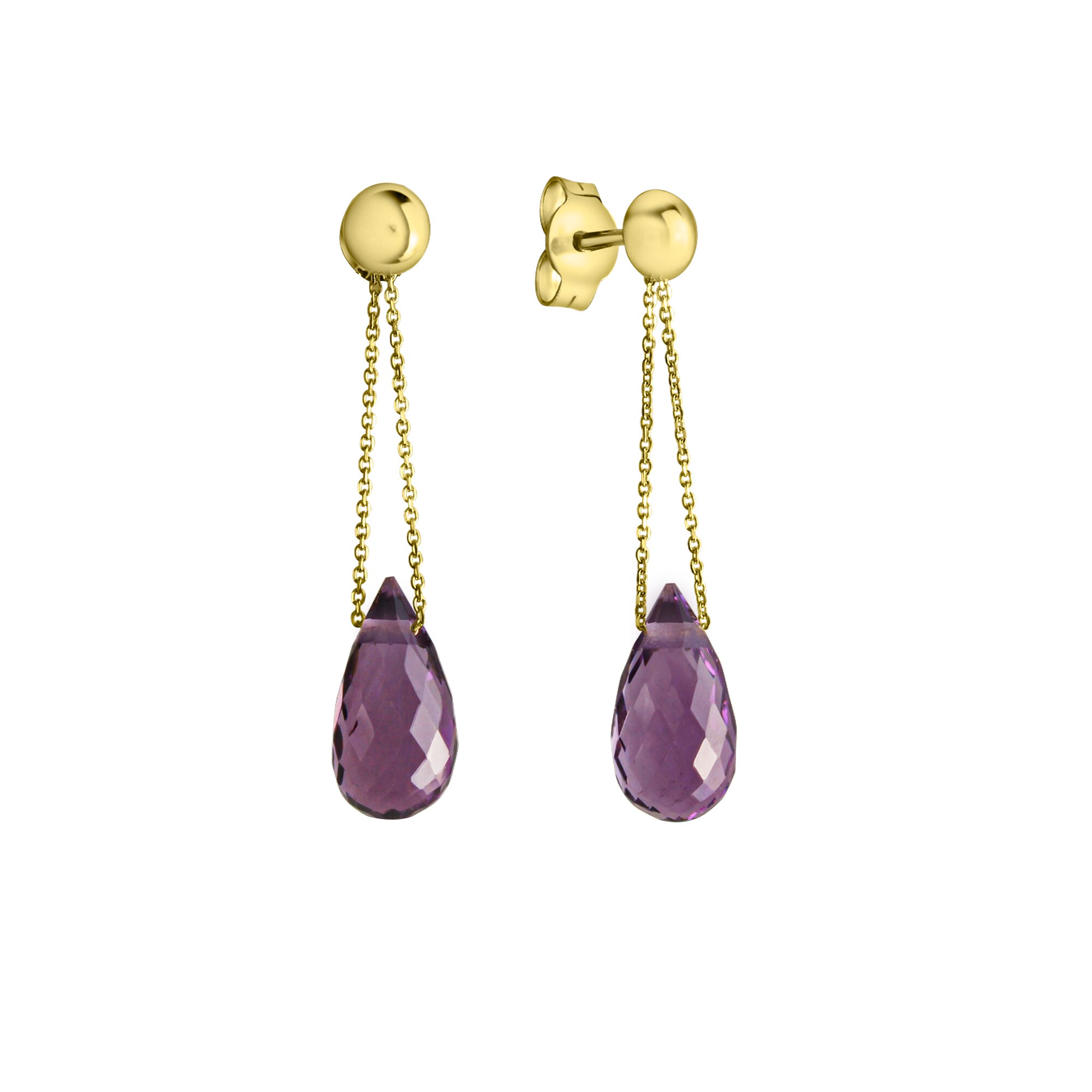 Celesta Gold Ohrring 375 Gelbgold Amethyst - Bild 1