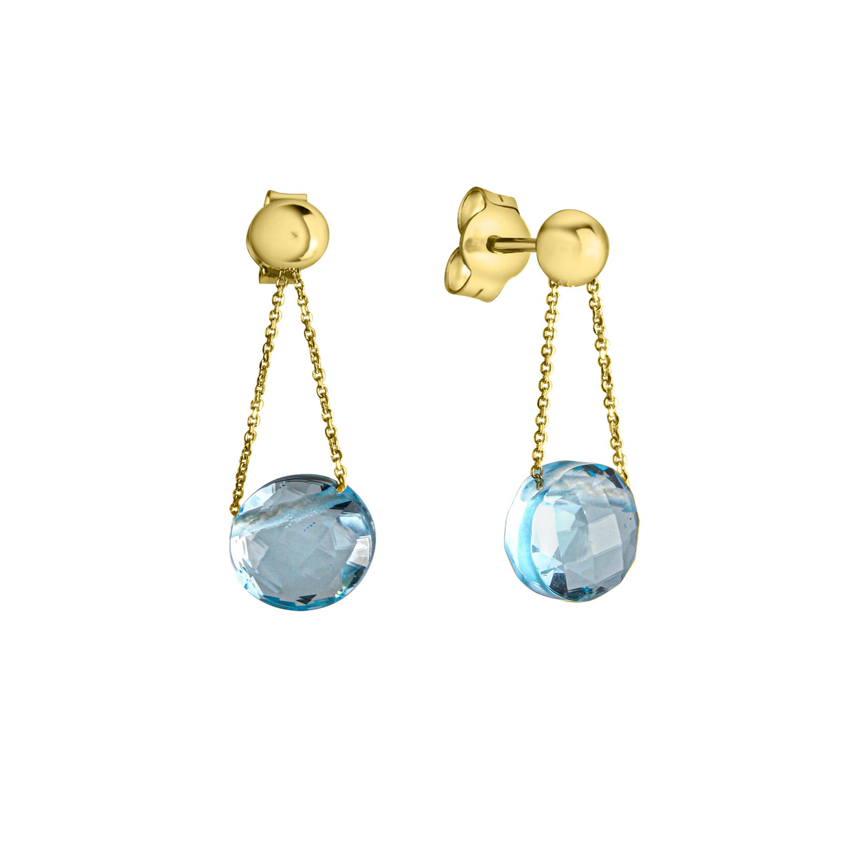 Celesta Gold Ohrring 375/- Gelbgold Blautopas (beh) | 04006046393614